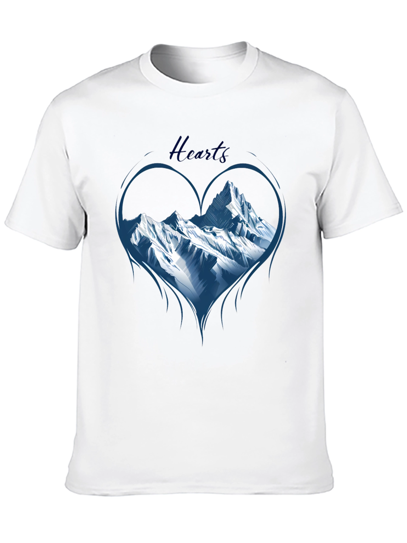 Mountain Heart Graphic Tee - Black Cotton T-Shirt