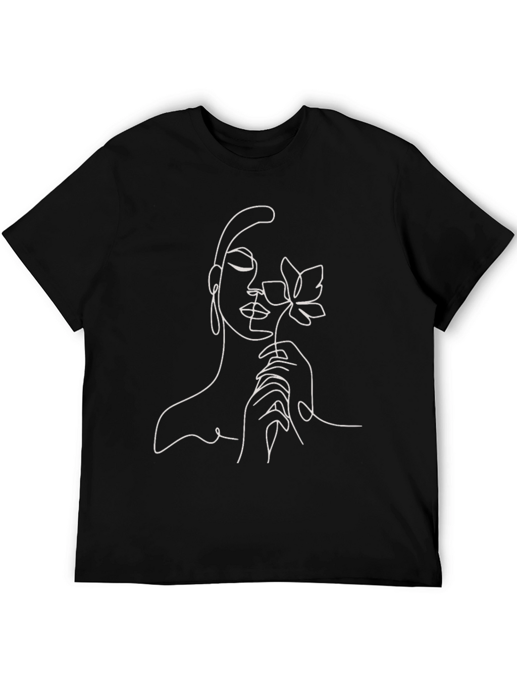 Abstract Woman & Flower Graphic T-Shirt