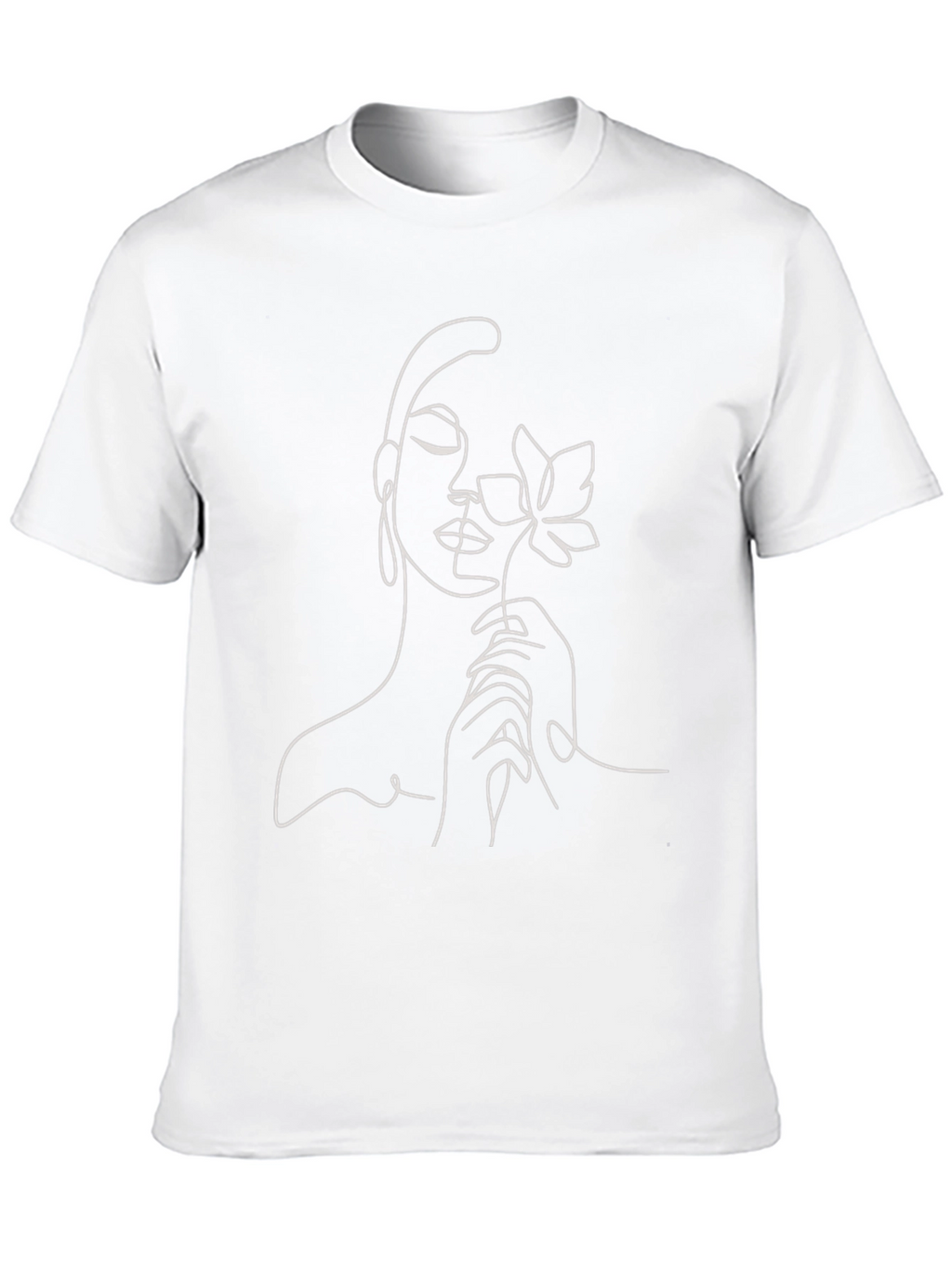 Abstract Woman & Flower Graphic T-Shirt