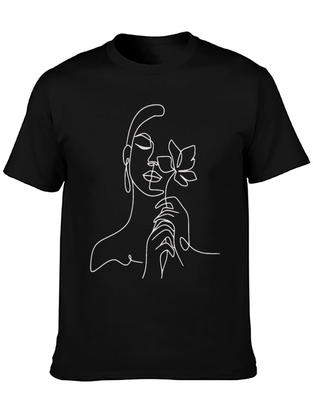 Abstract Woman & Flower Graphic T-Shirt