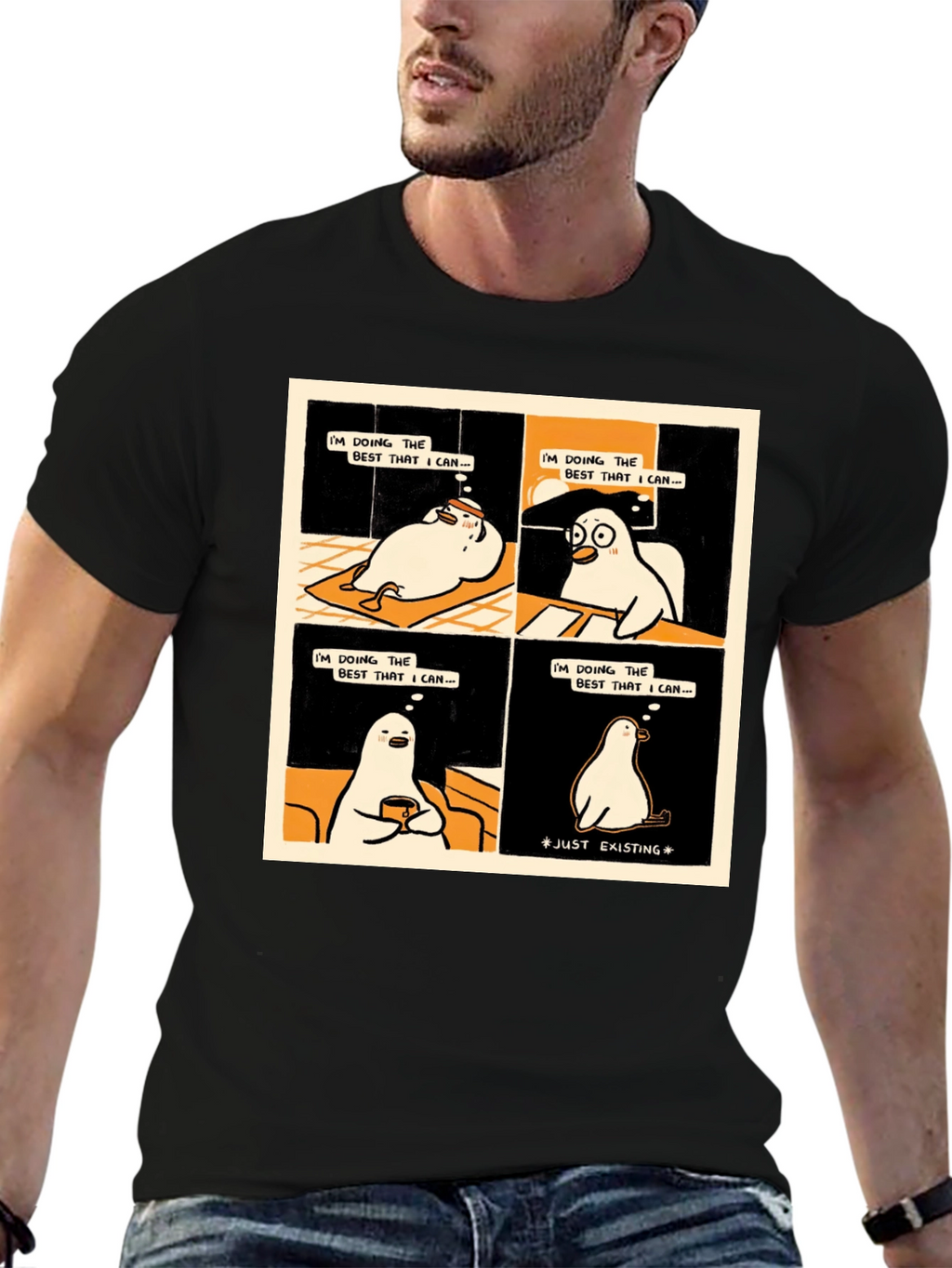 Existential Cartoon T-Shirt: Doing My Best