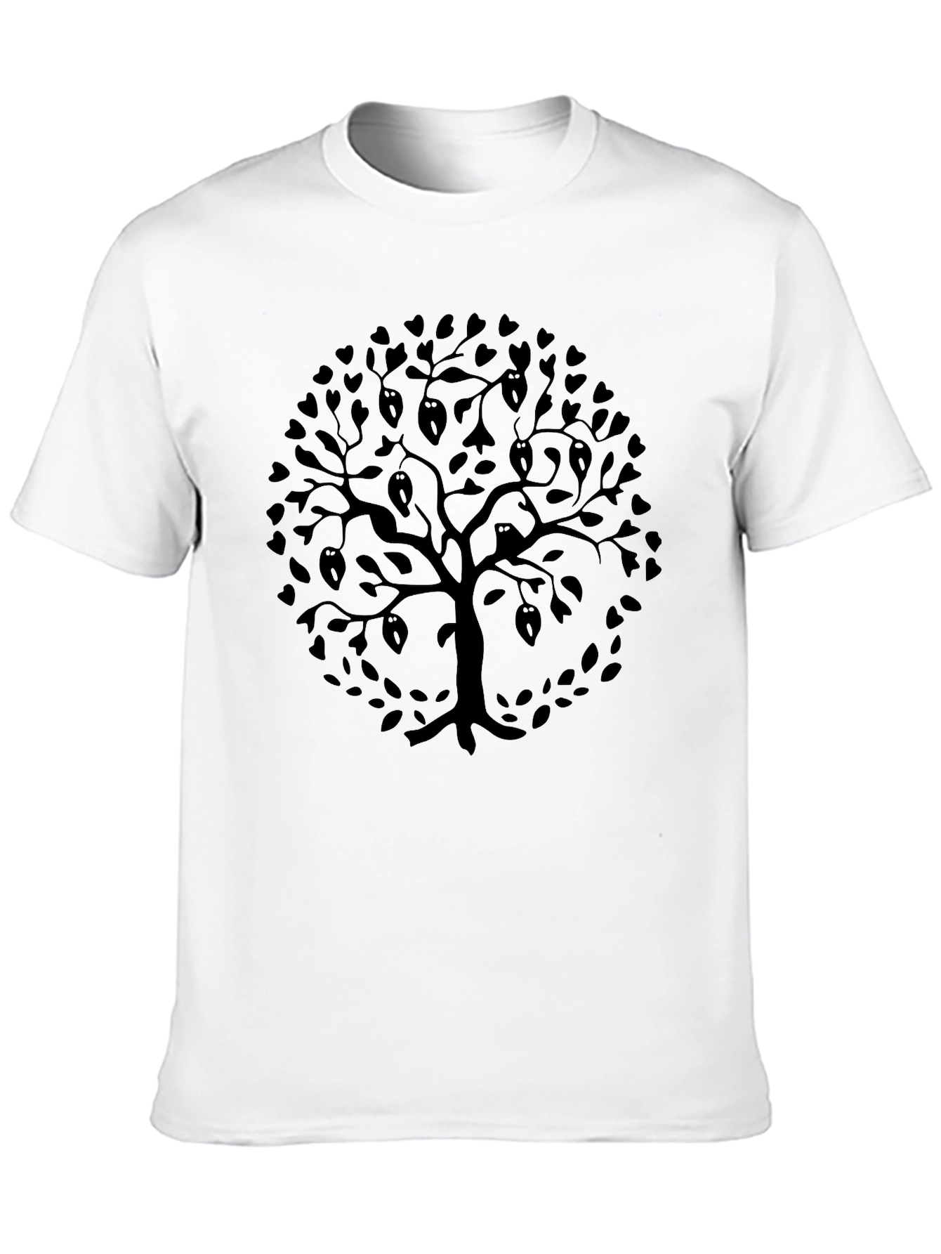 Tree of Hearts Graphic Black Tee
