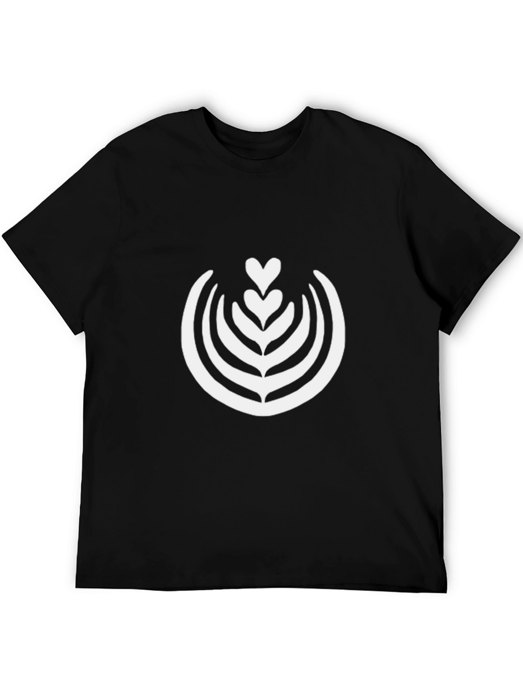 Latte Art Graphic Tee - Black Cotton T-Shirt