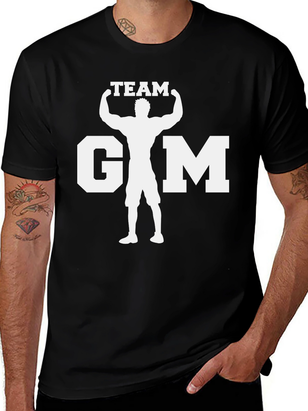 Team Gym Black T-Shirt - Bodybuilding Graphic Tee