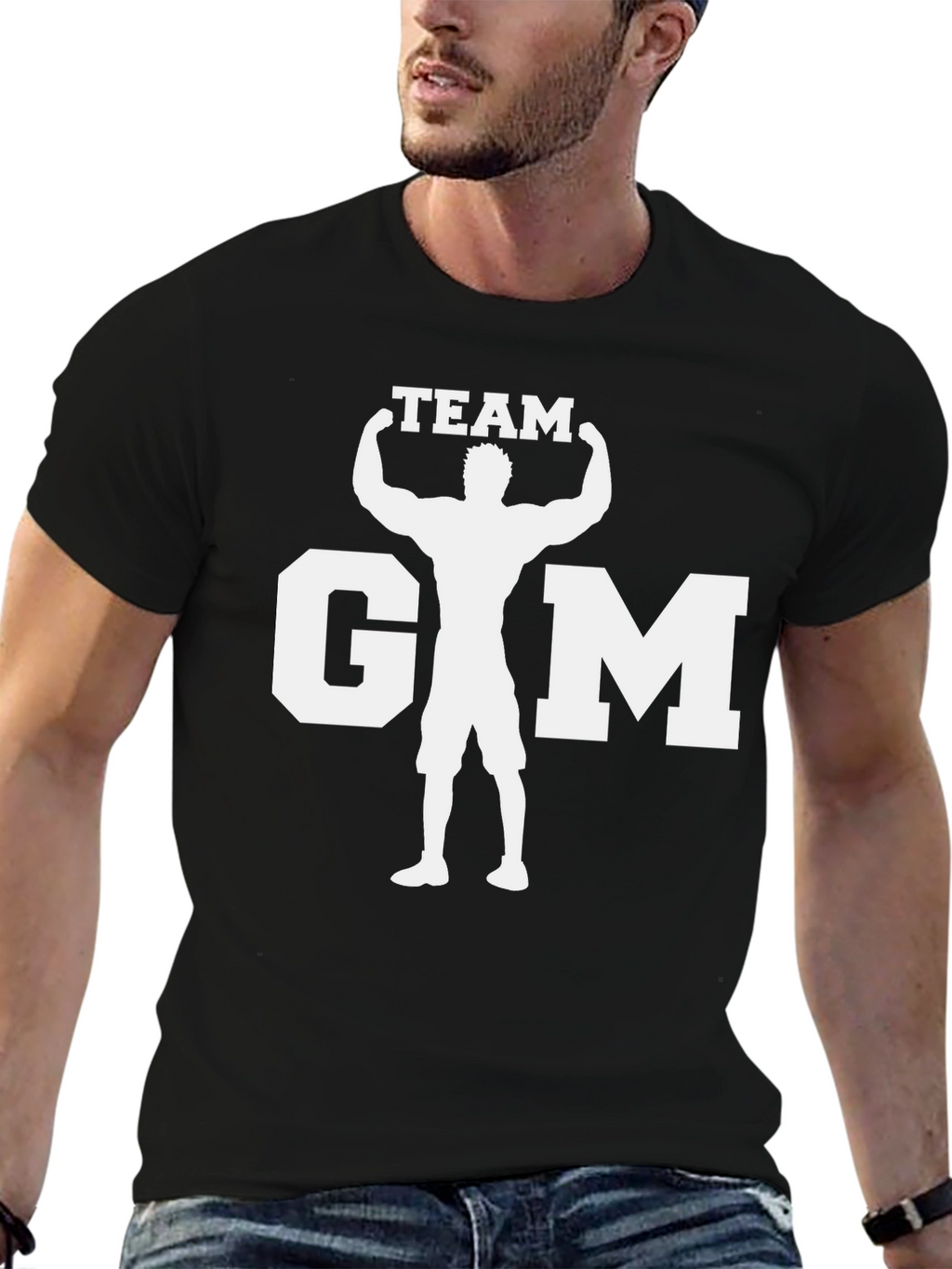 Team Gym Black T-Shirt - Bodybuilding Graphic Tee