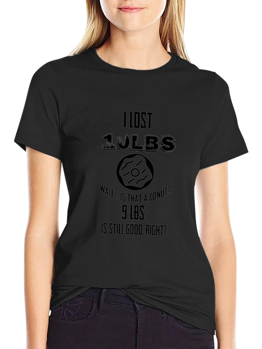 Funny Weight Loss Donut T-Shirt - Lost 10lbs