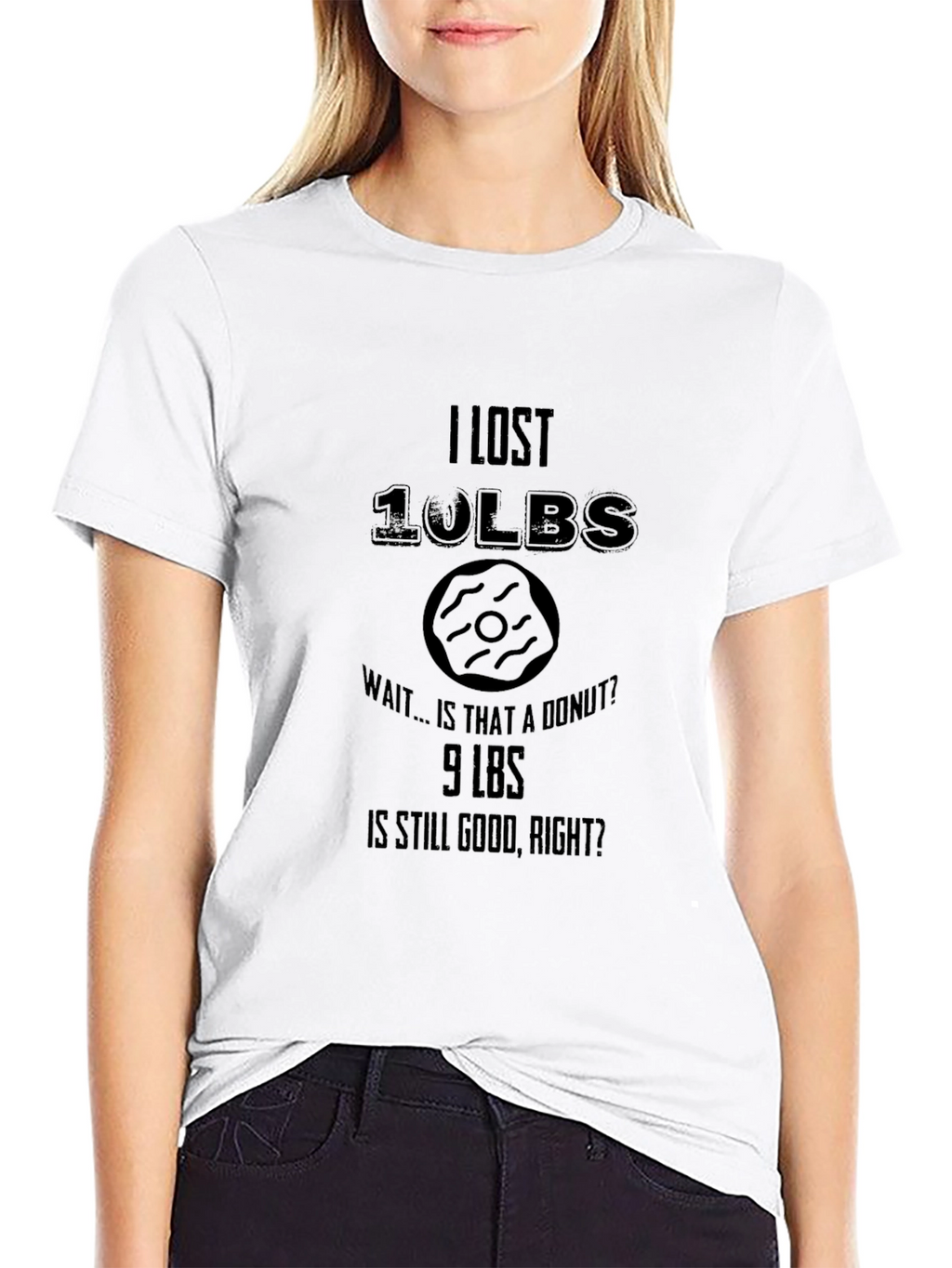 Funny Weight Loss Donut T-Shirt - Lost 10lbs