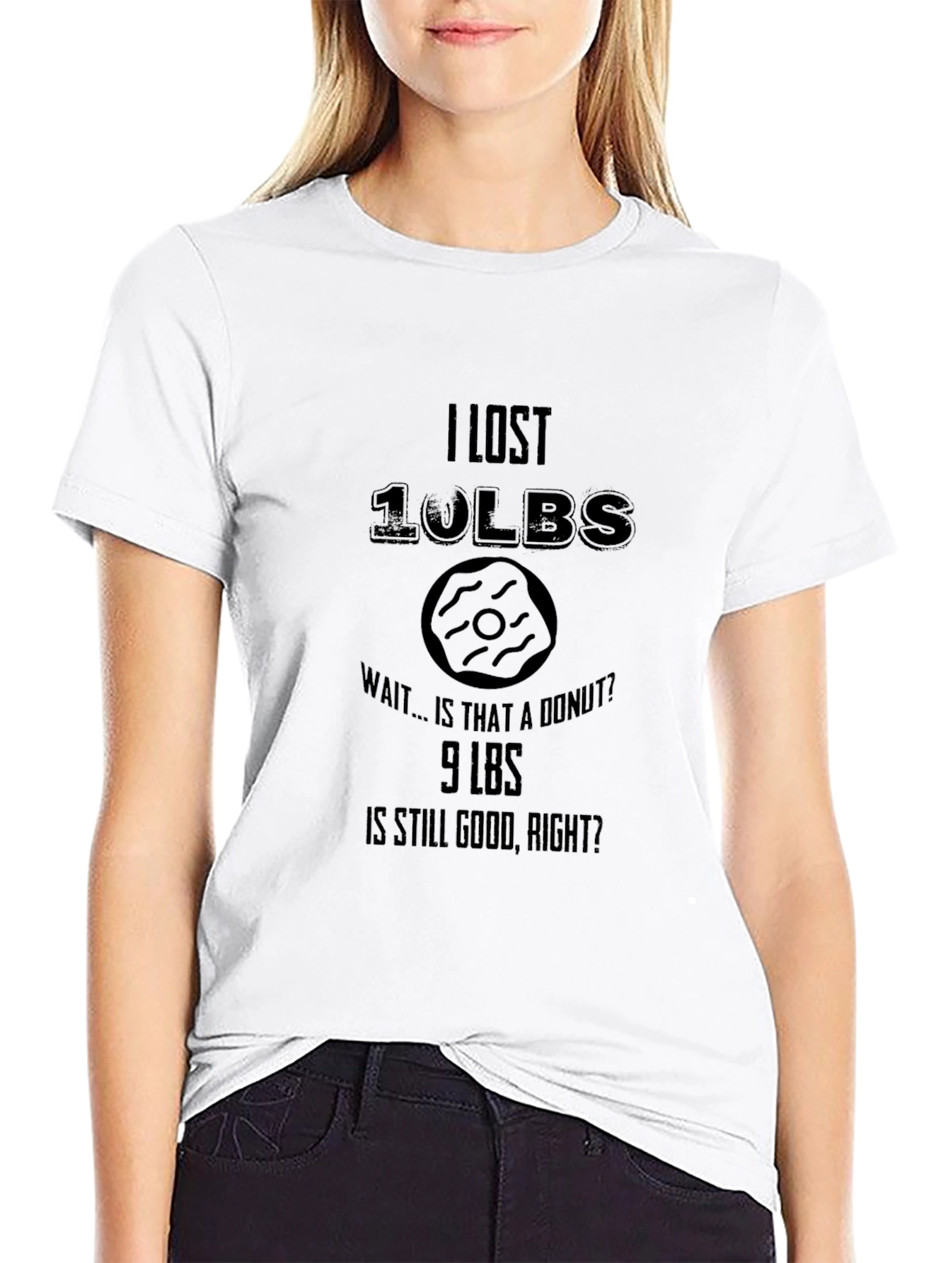 Funny Weight Loss Donut T-Shirt - Lost 10lbs