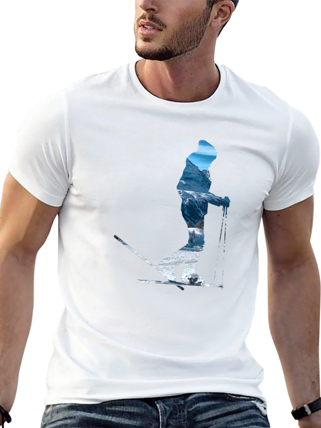 Skier Silhouette Graphic Tee - Mountain Adventure