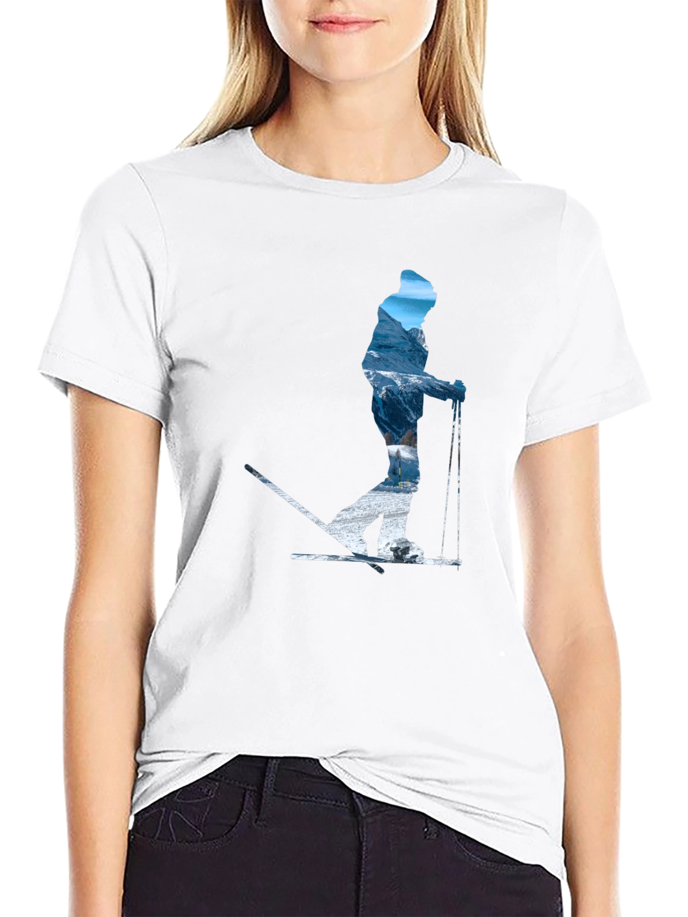 Skier Silhouette Graphic Tee - Mountain Adventure