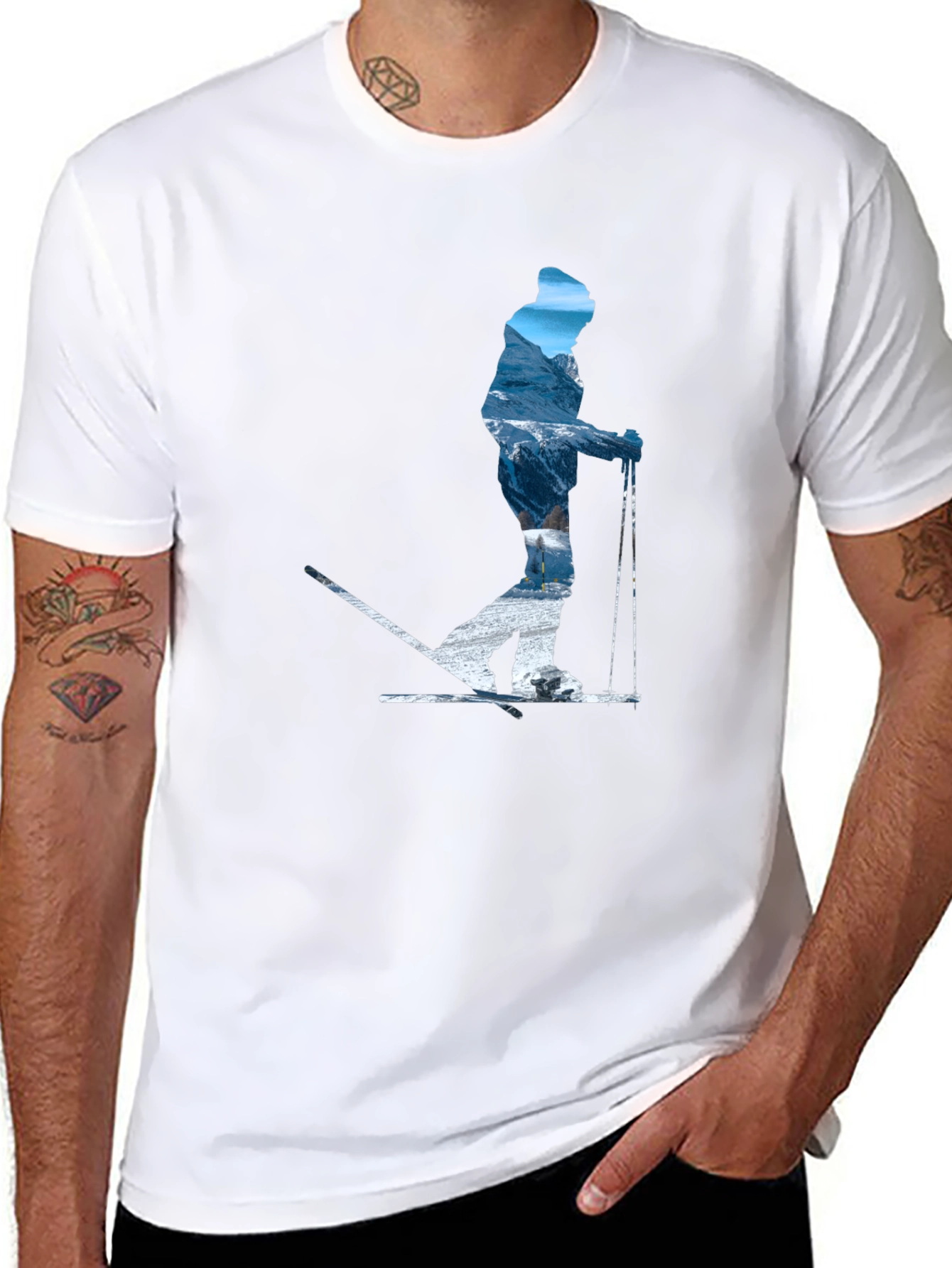 Skier Silhouette Graphic Tee - Mountain Adventure