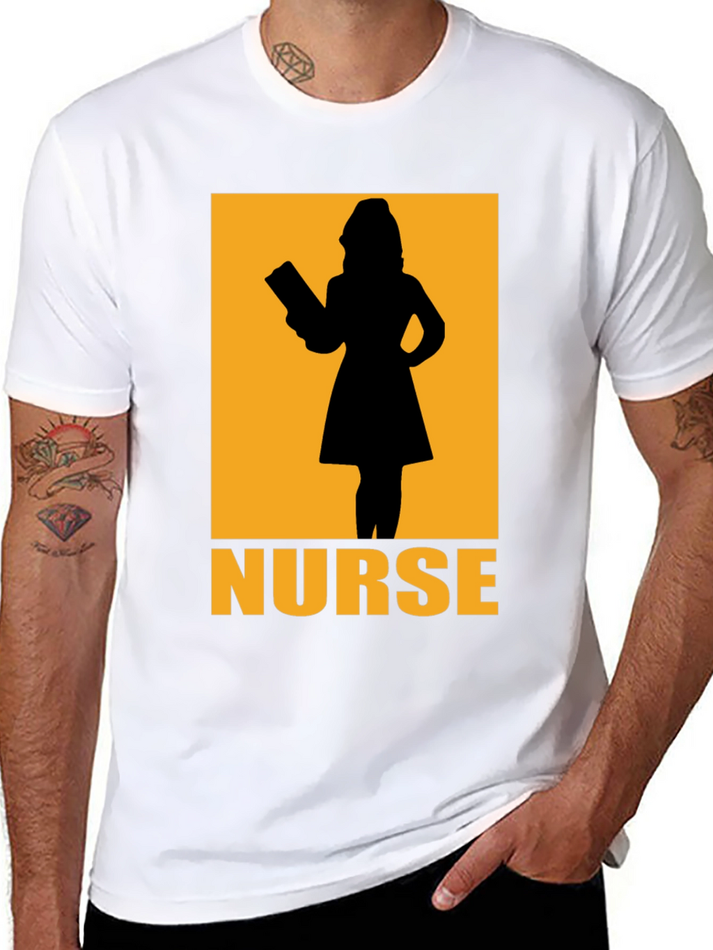 Nurse Silhouette Graphic T-Shirt