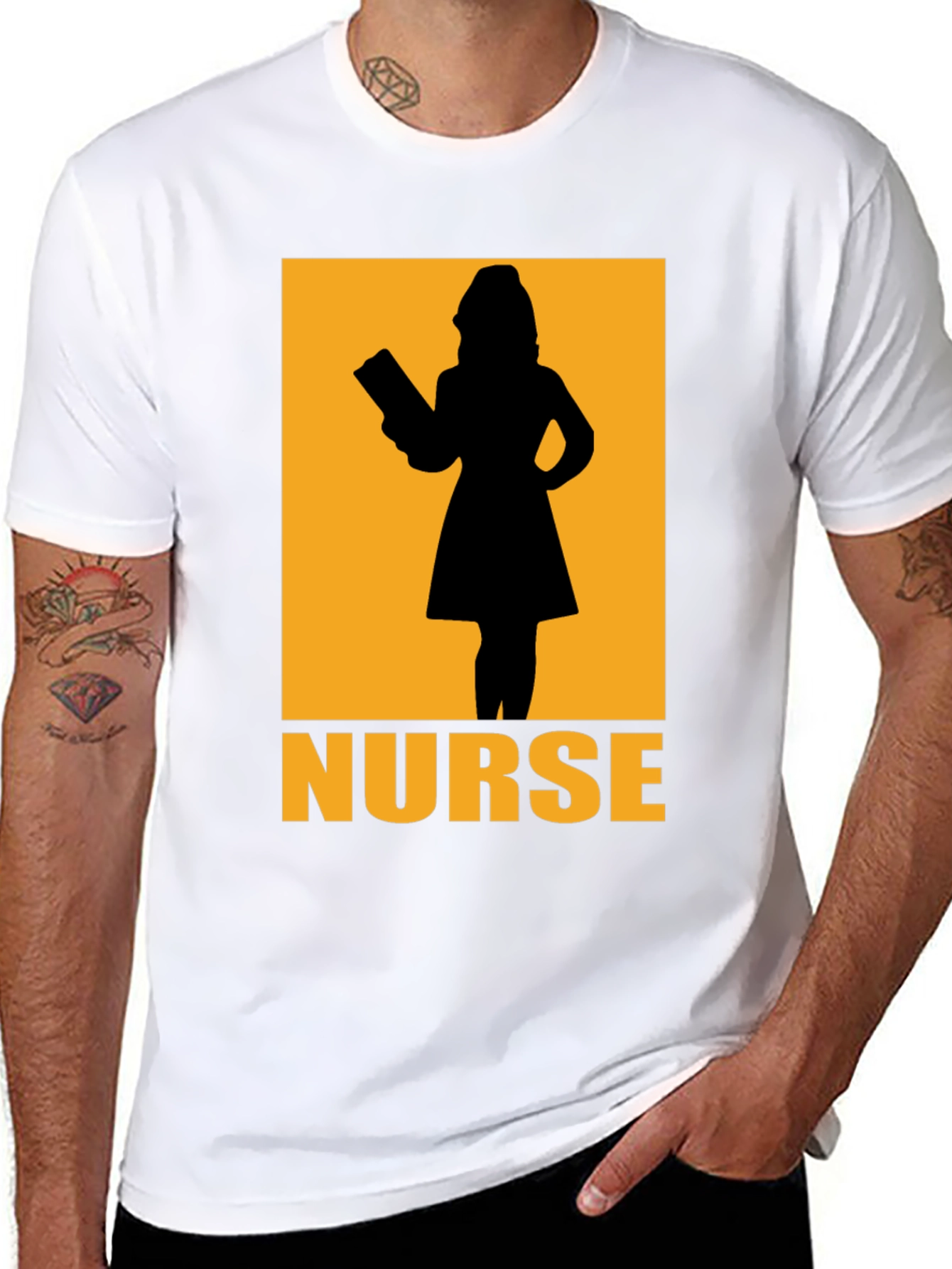 Nurse Silhouette Graphic T-Shirt