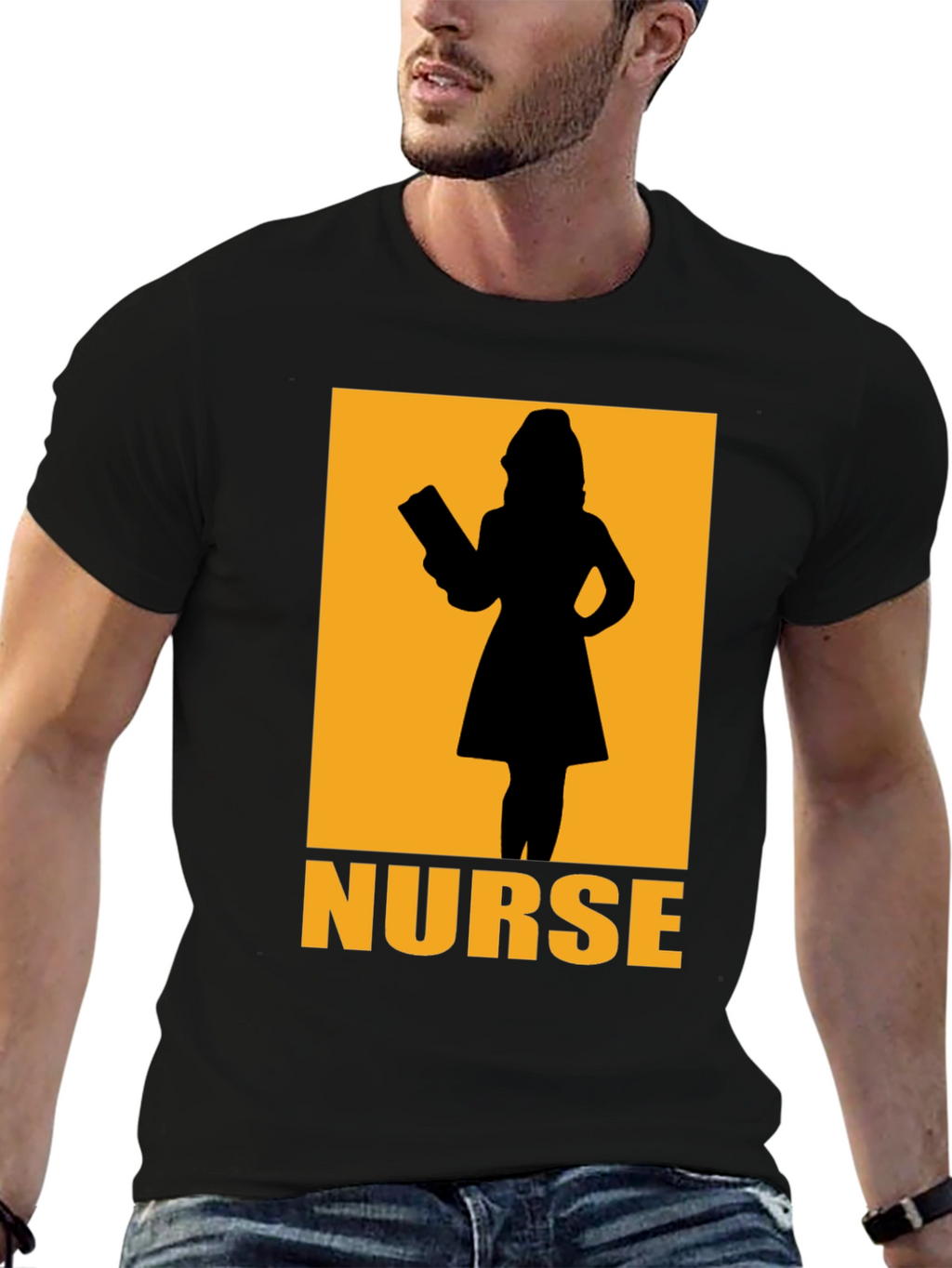Nurse Silhouette Graphic T-Shirt