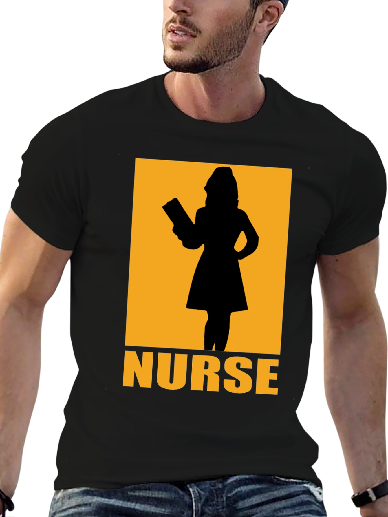 Nurse Silhouette Graphic T-Shirt