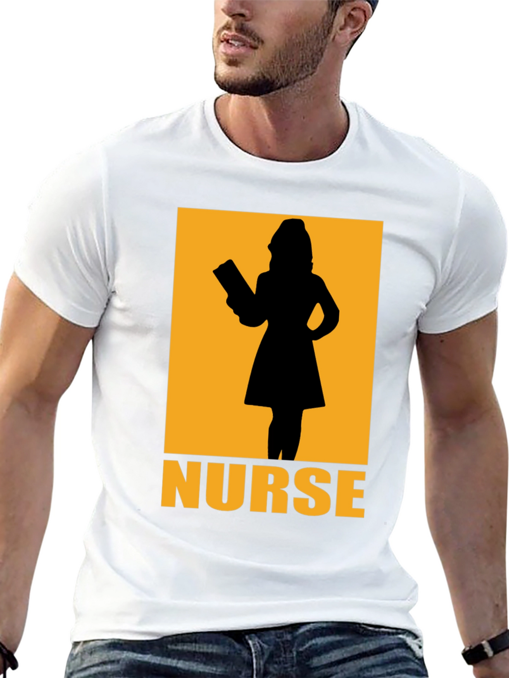 Nurse Silhouette Graphic T-Shirt