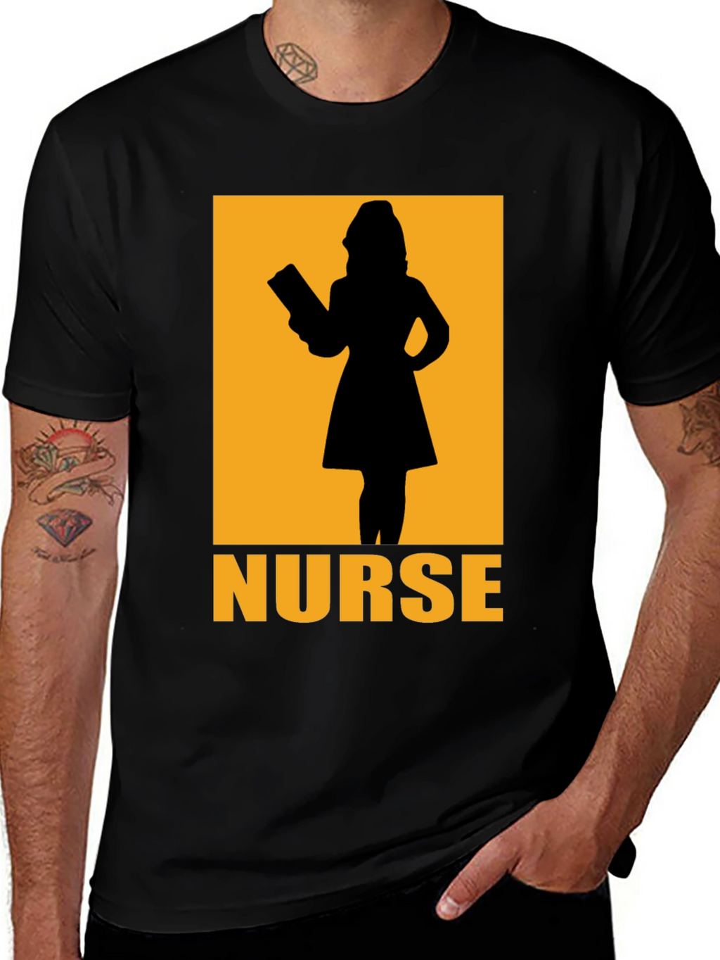 Nurse Silhouette Graphic T-Shirt