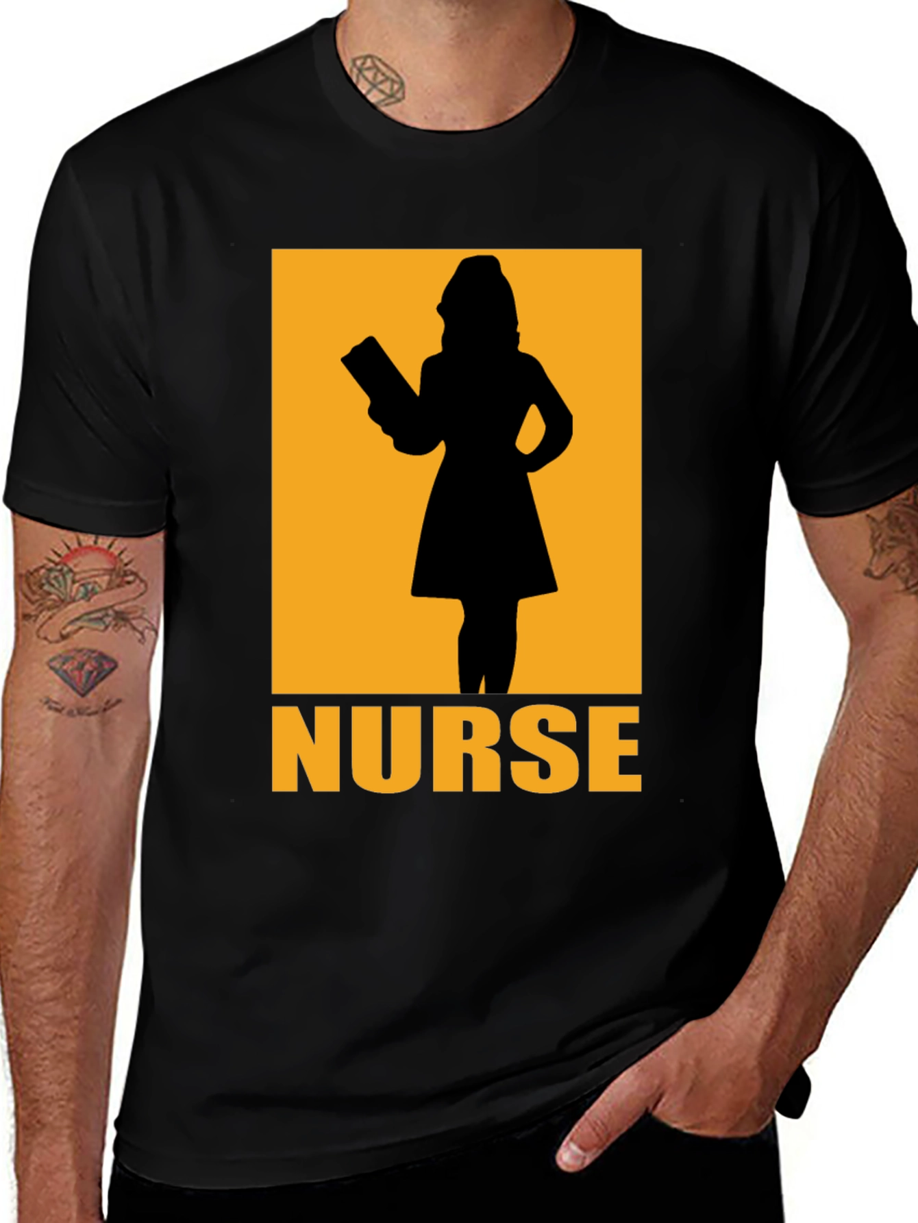 Nurse Silhouette Graphic T-Shirt