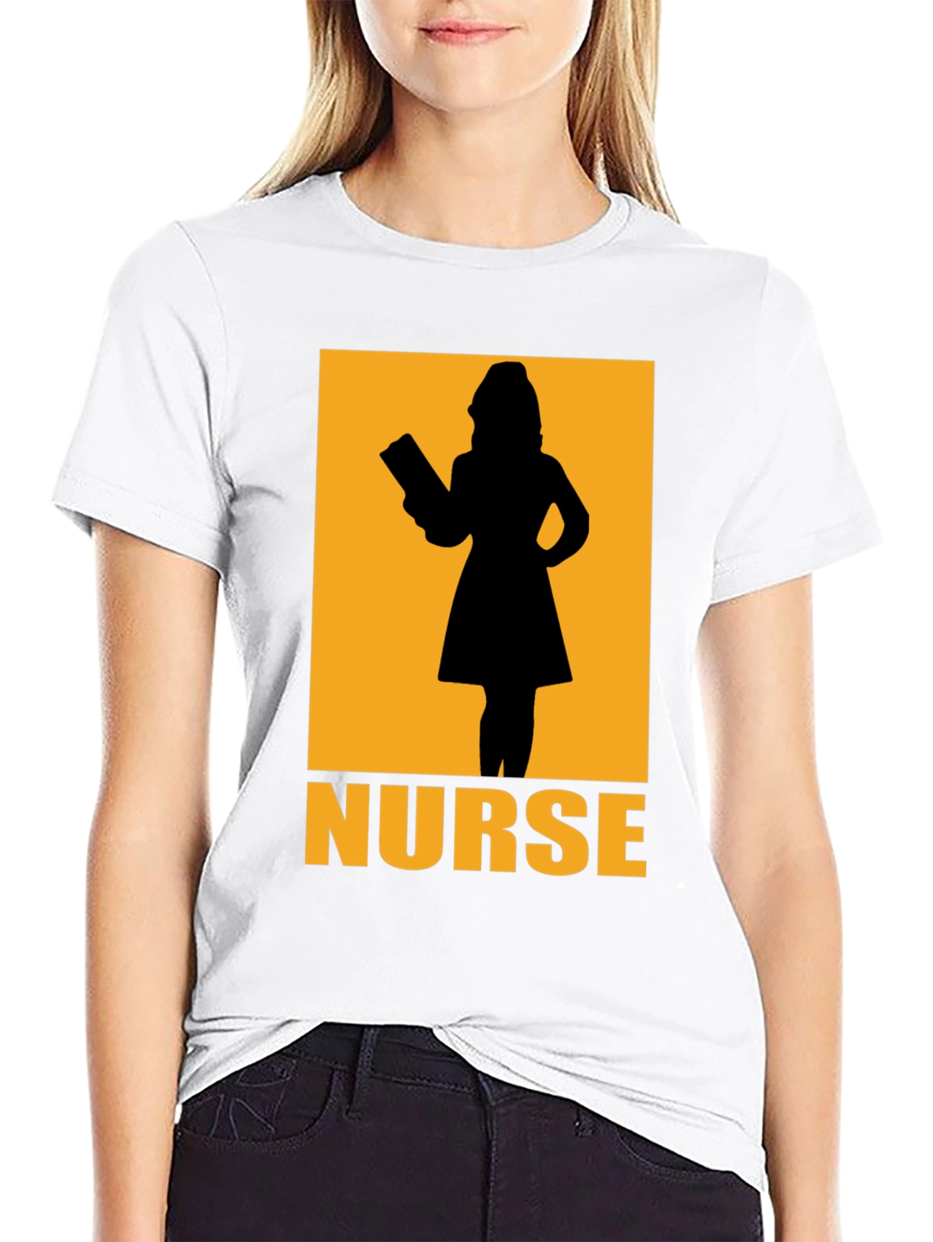 Nurse Silhouette Graphic T-Shirt