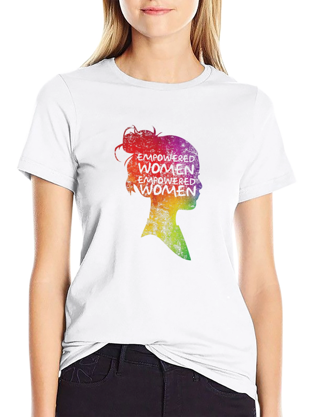 Empowered Women Silhouette Graphic Tee - Black