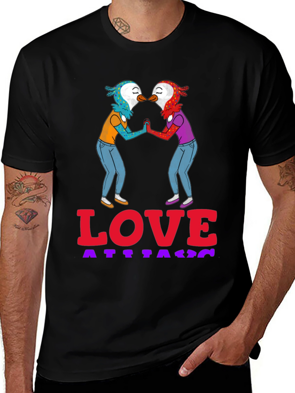 Love Attack Graphic Tee - Unisex Black T-Shirt