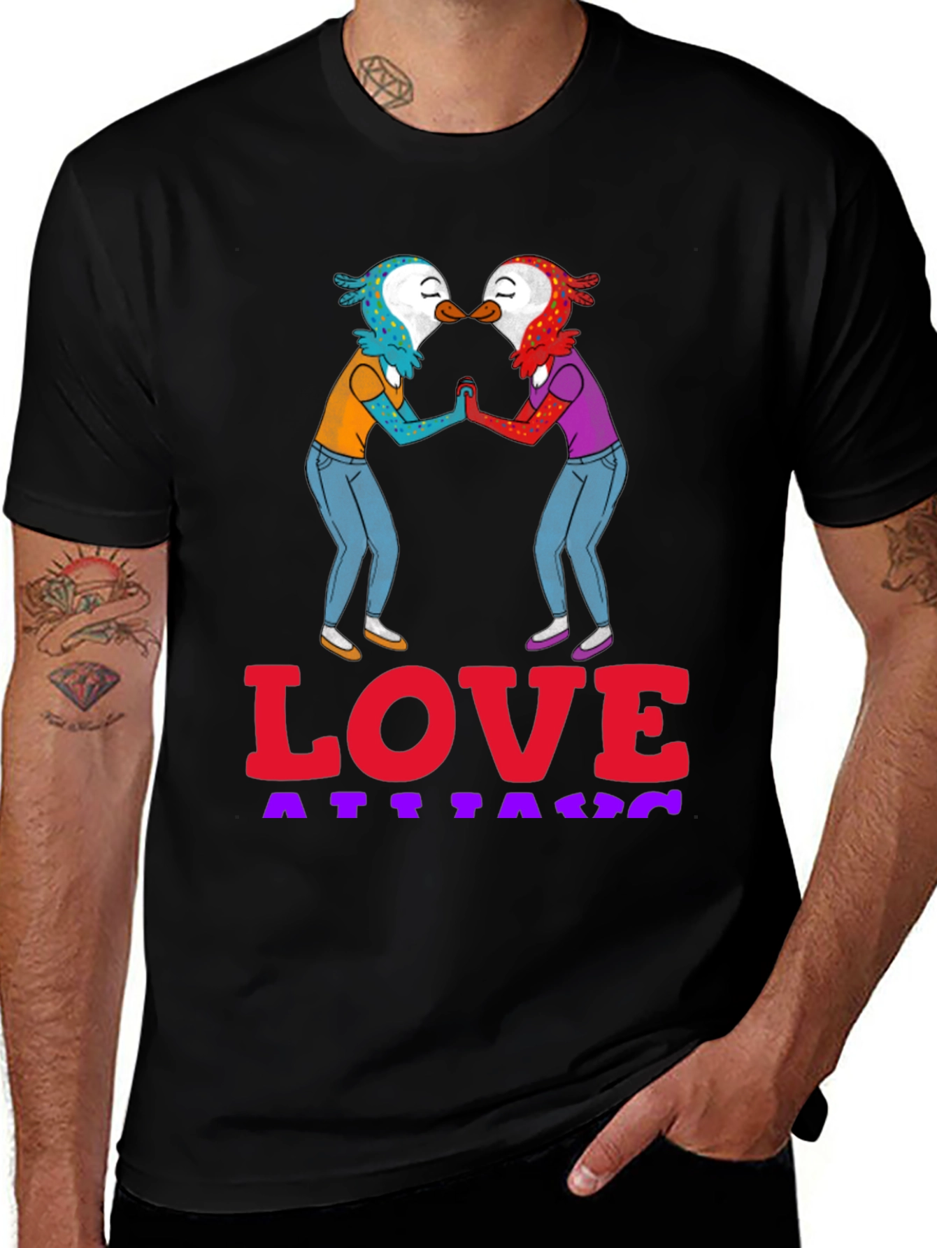 Love Attack Graphic Tee - Unisex Black T-Shirt