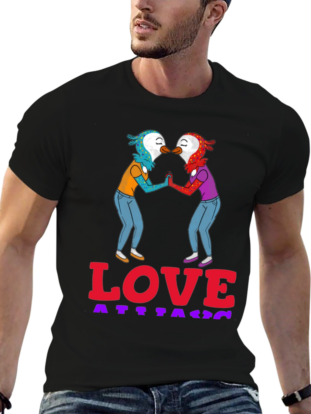 Love Attack Graphic Tee - Unisex Black T-Shirt