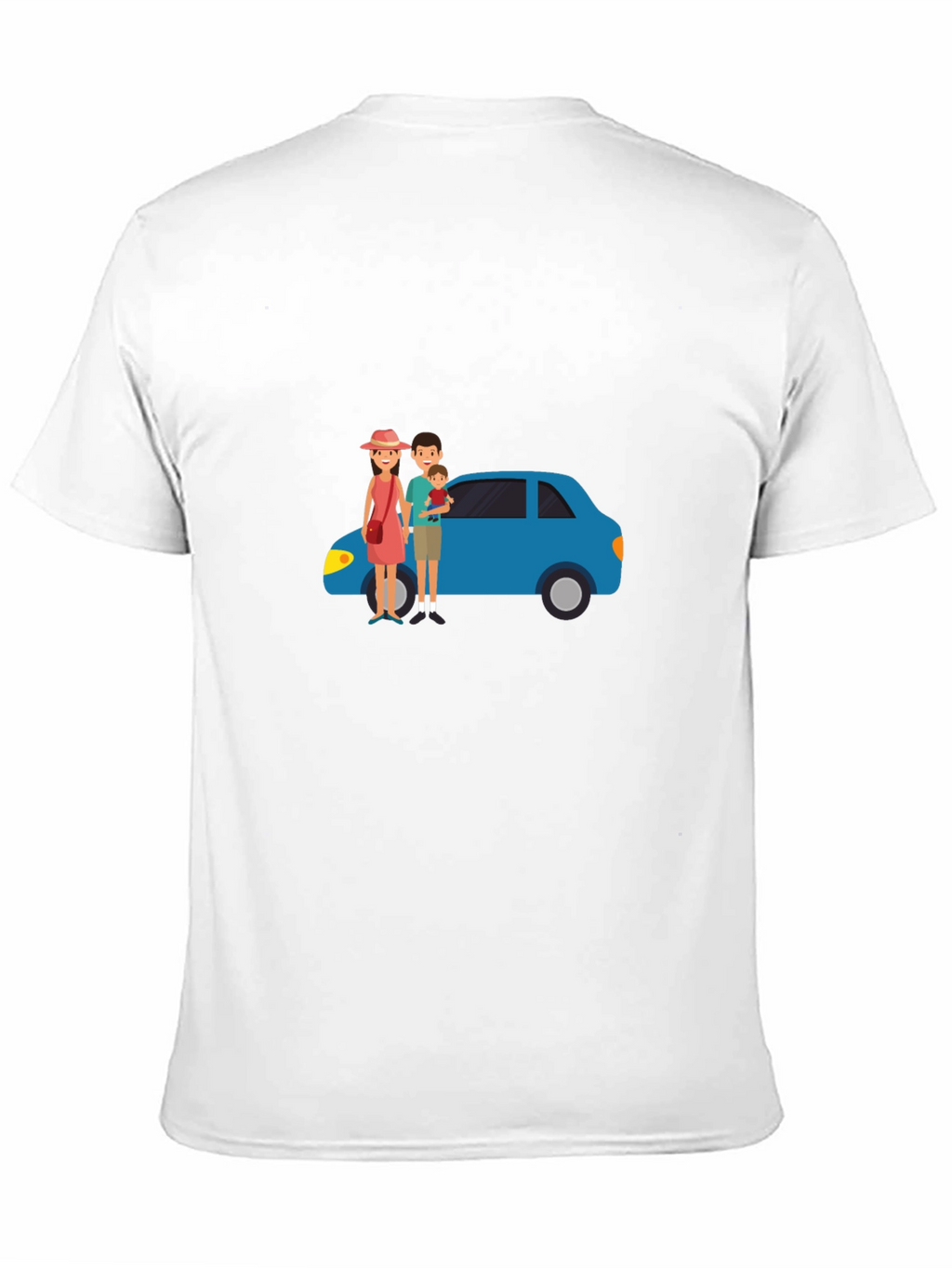 Family Car Graphic Tee - Black Cotton T-Shirt