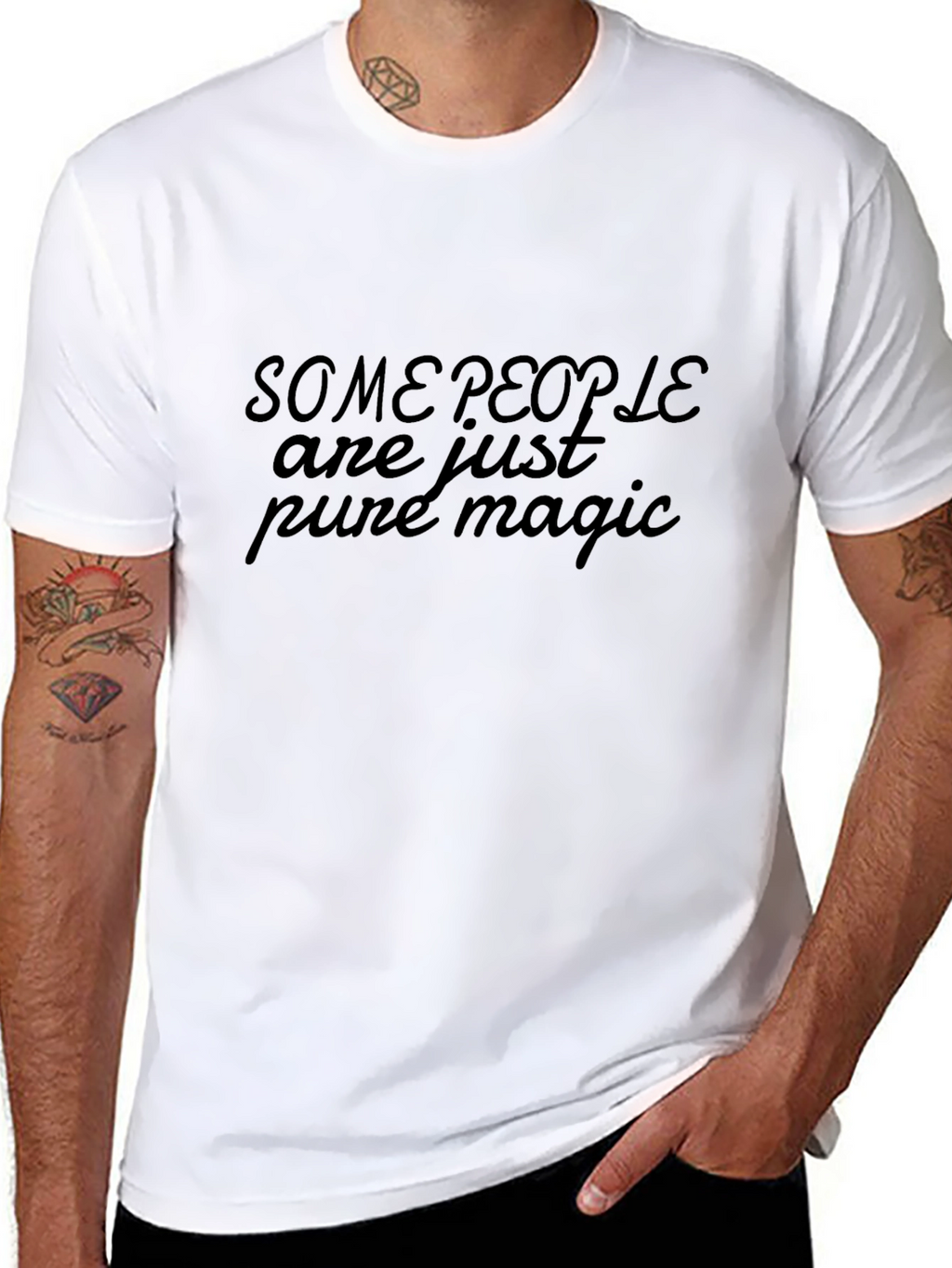 Pure Magic Mens Black Graphic Tee