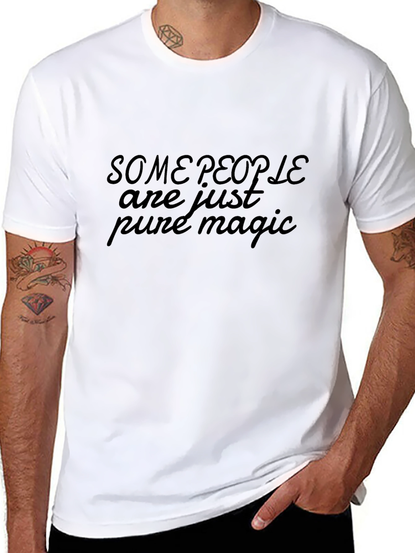 Pure Magic Mens Black Graphic Tee