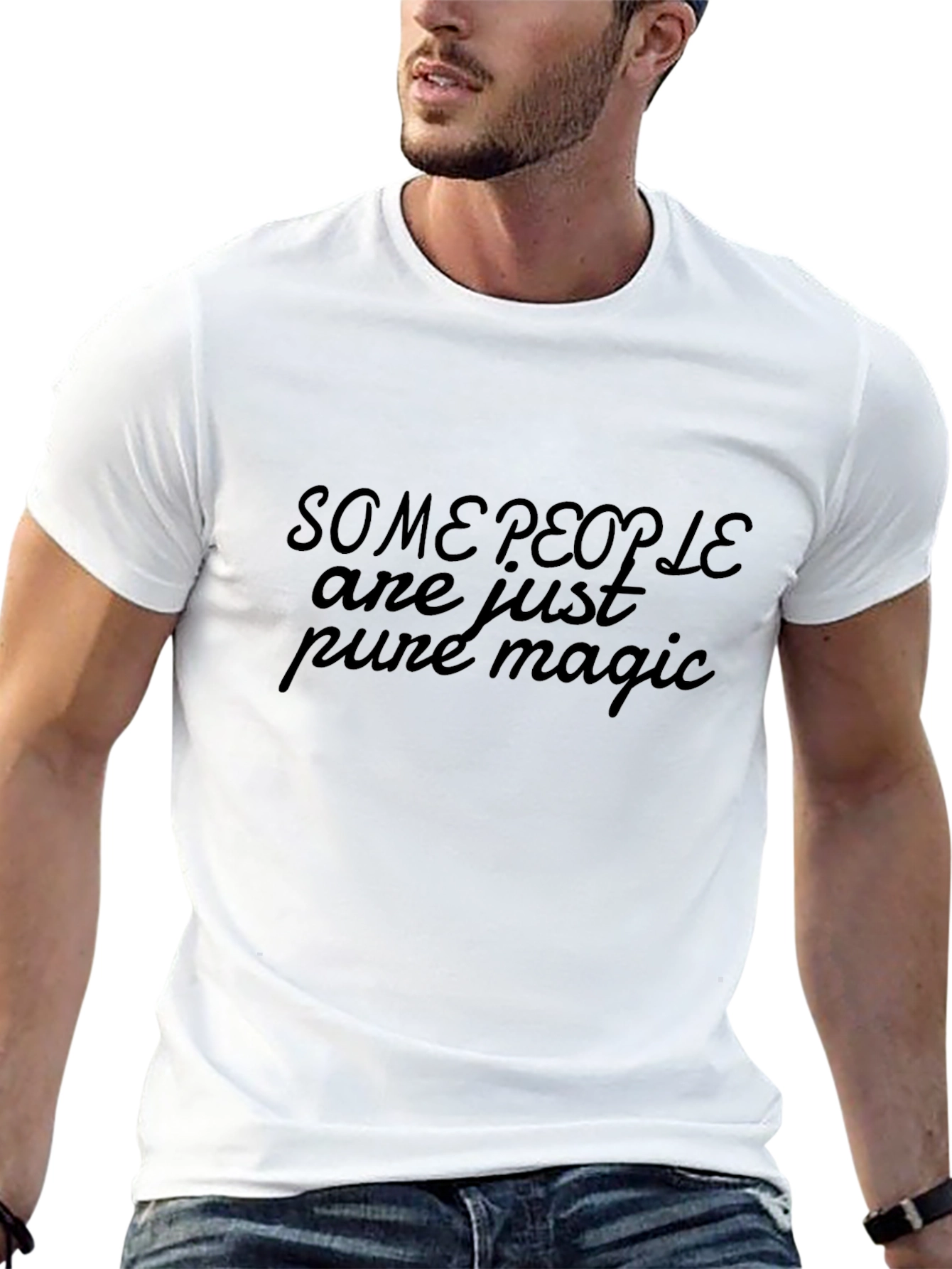 Pure Magic Mens Black Graphic Tee