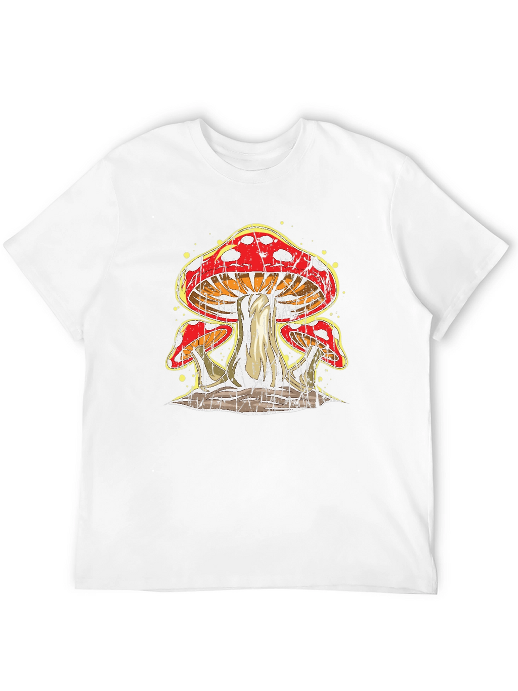 Mushroom Graphic Print Black T-Shirt