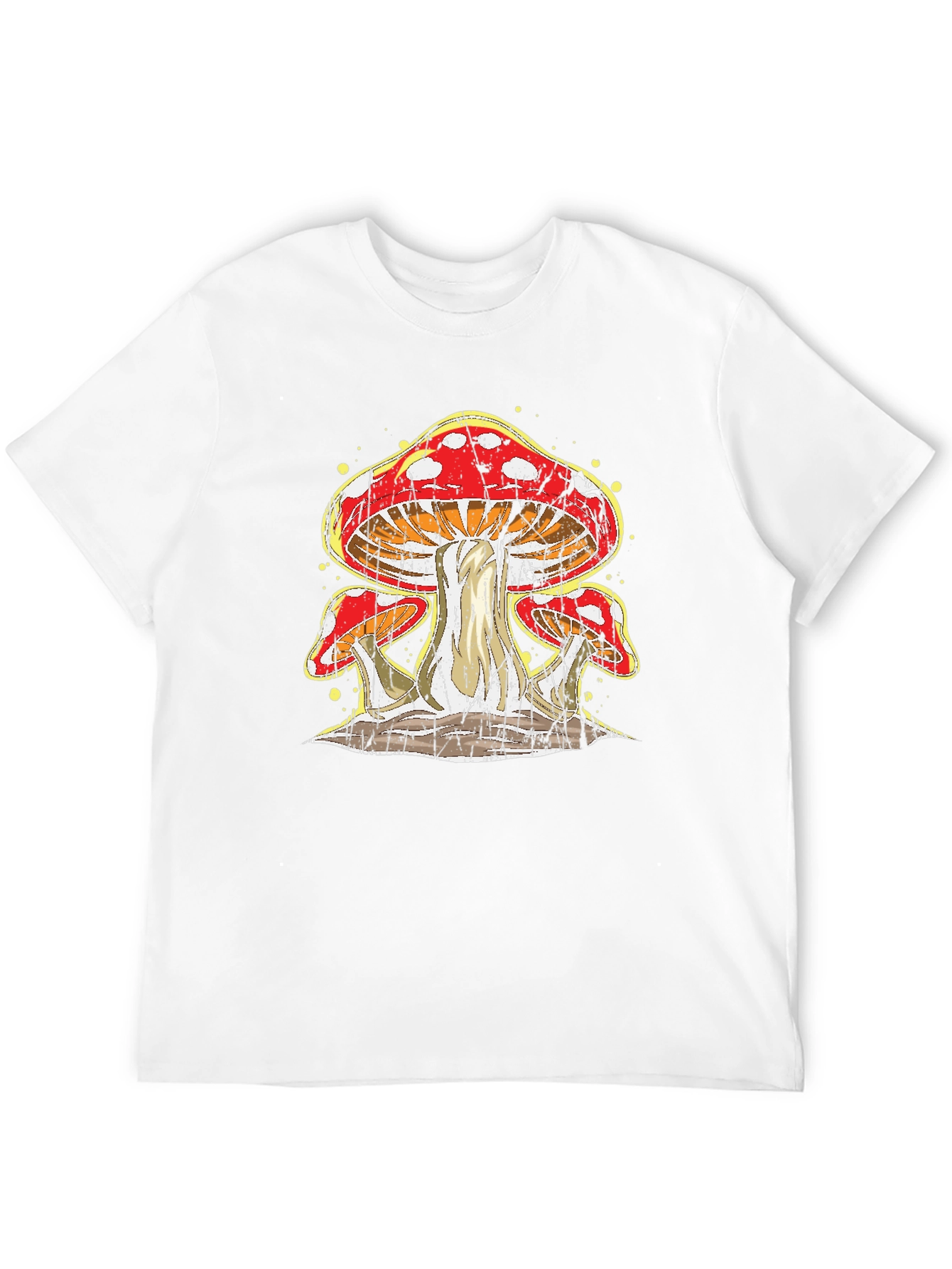 Mushroom Graphic Print Black T-Shirt