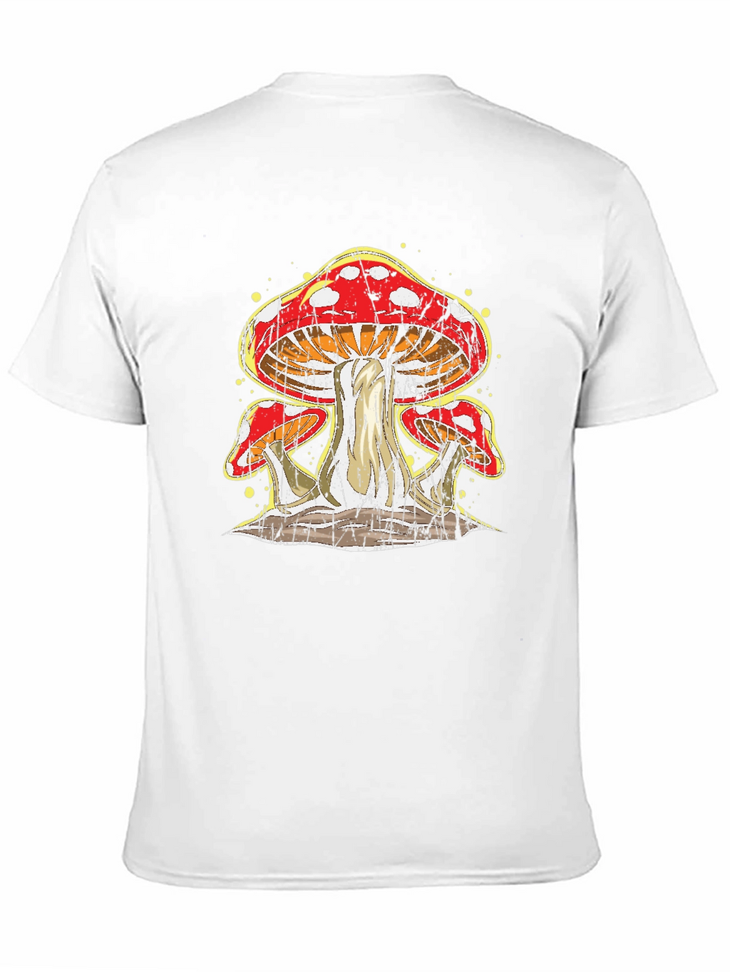 Mushroom Graphic Print Black T-Shirt