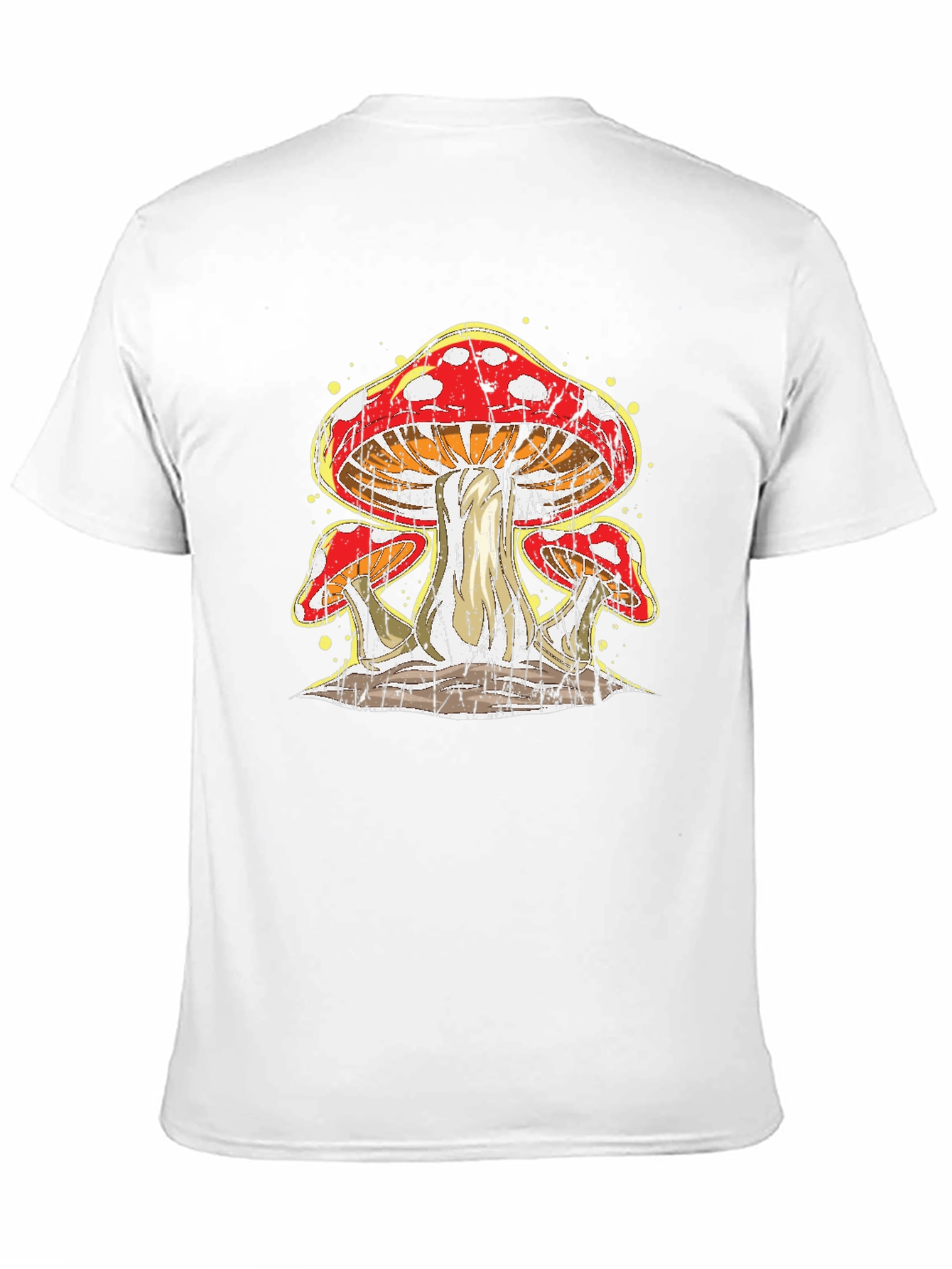 Mushroom Graphic Print Black T-Shirt