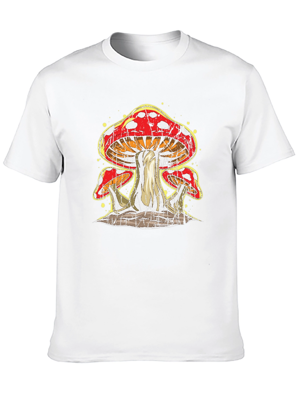 Mushroom Graphic Print Black T-Shirt