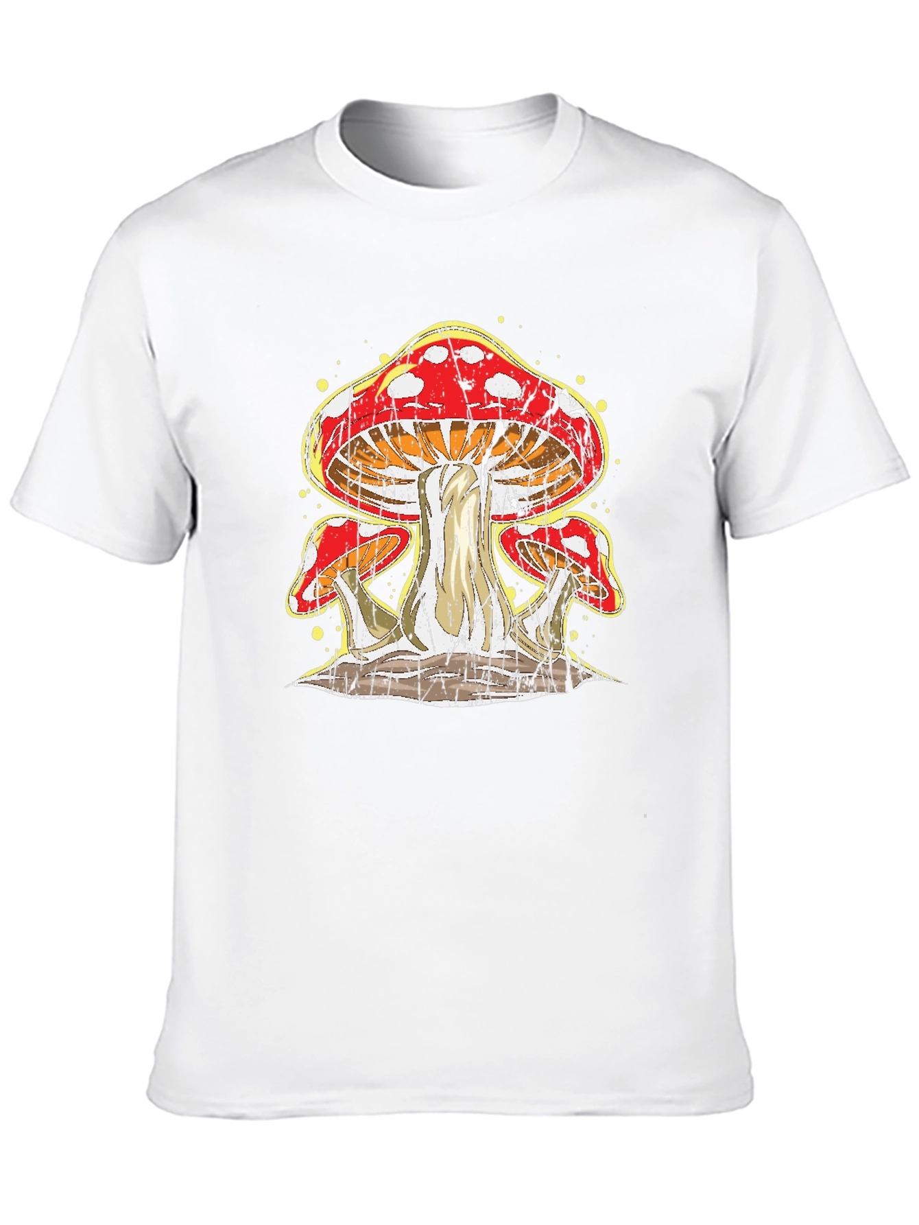 Mushroom Graphic Print Black T-Shirt