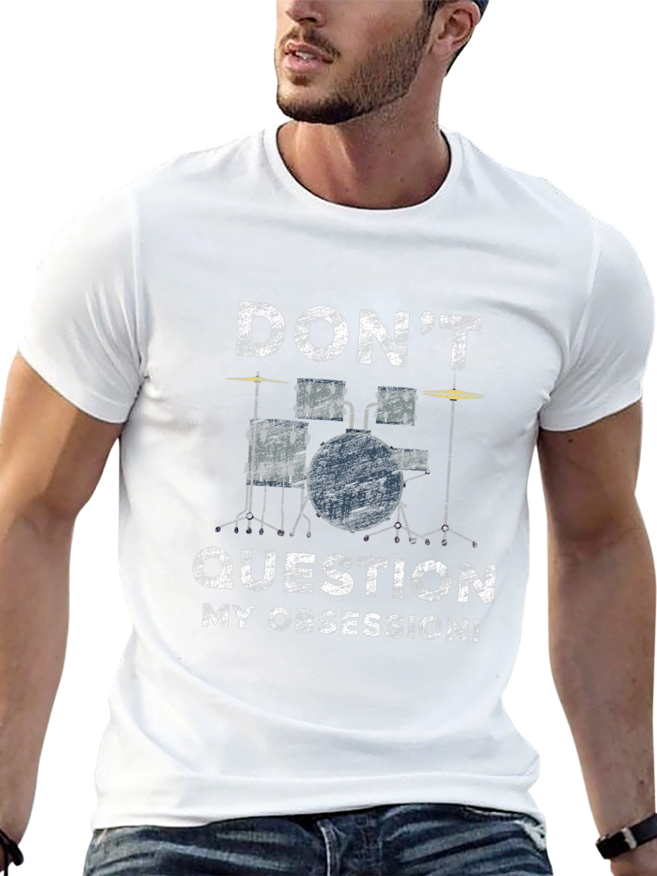 Drummer Obsession Graphic Tee - Black Cotton T-Shirt