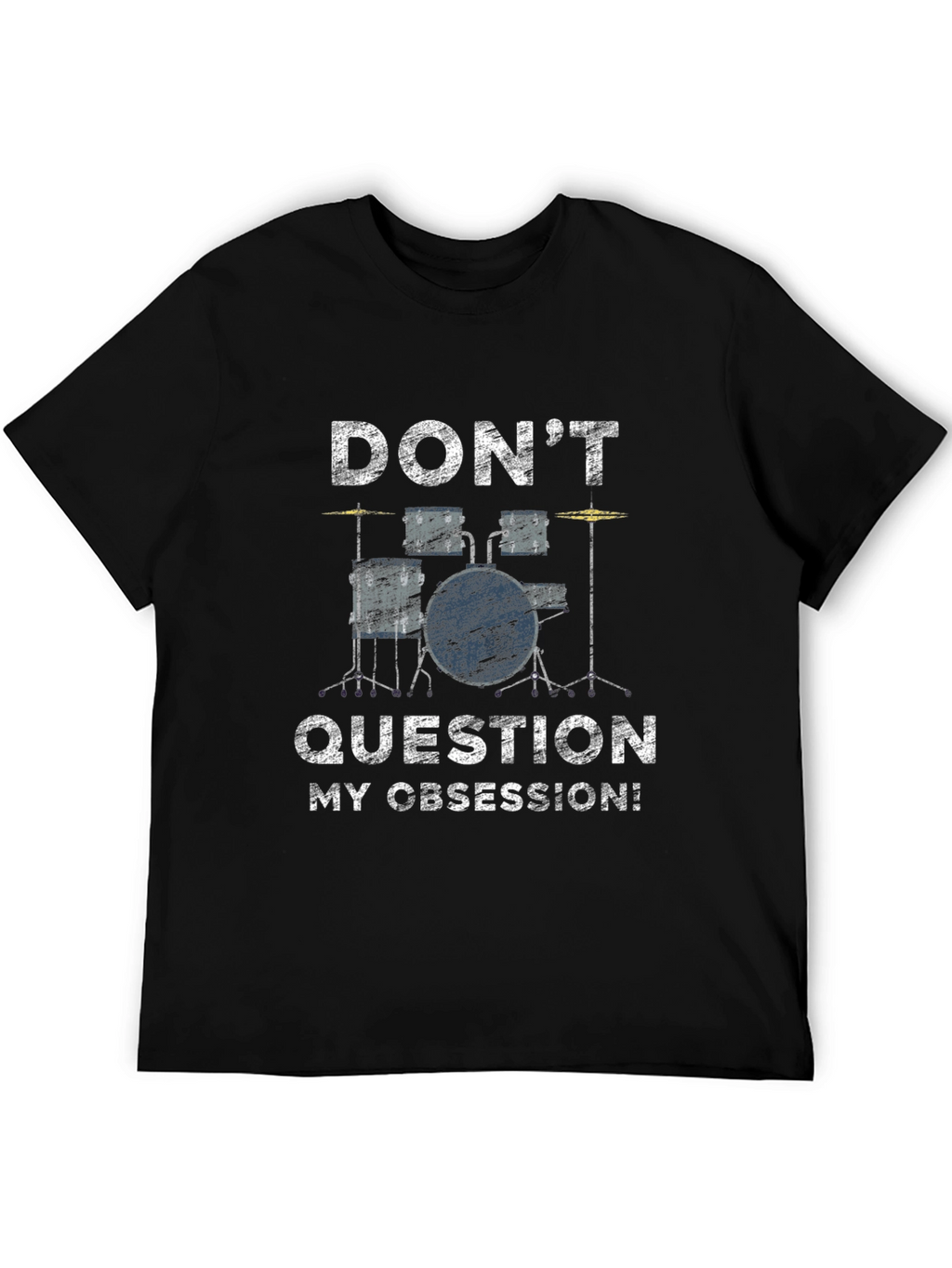 Drummer Obsession Graphic Tee - Black Cotton T-Shirt