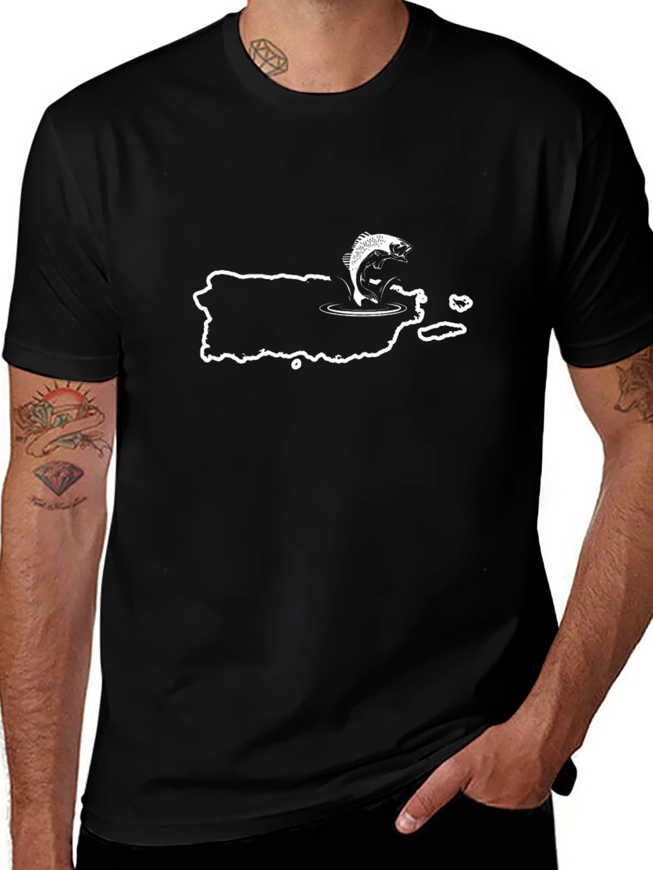 Puerto Rico Fishing T-Shirt - Black