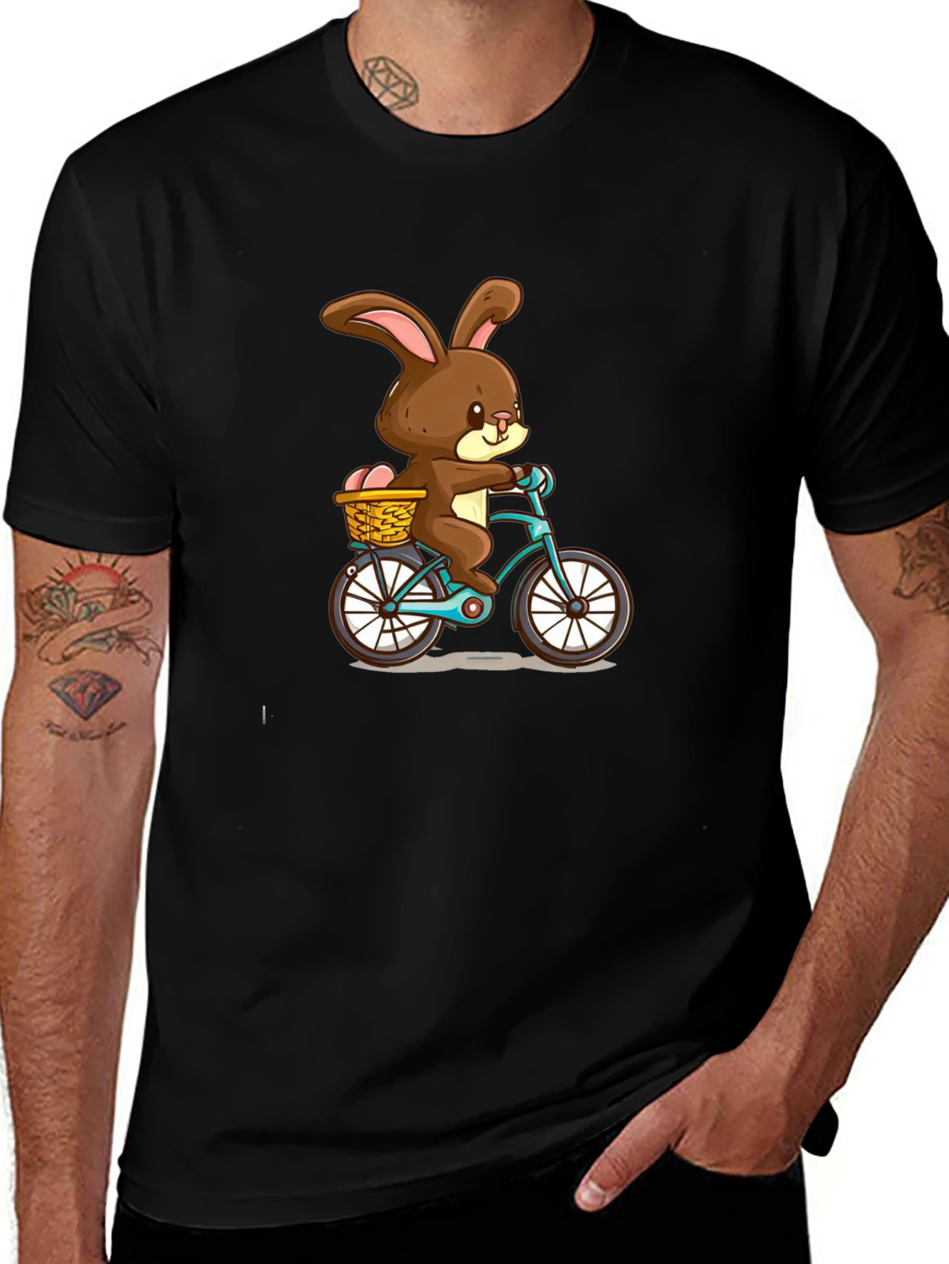 Easter Bunny on Bike Graphic Tee