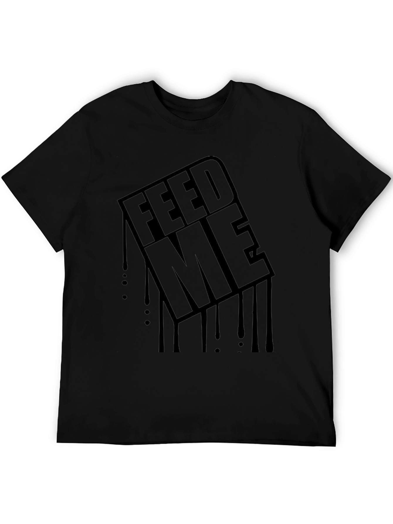 Feed Me Graphic Tee - Modern Black T-Shirt