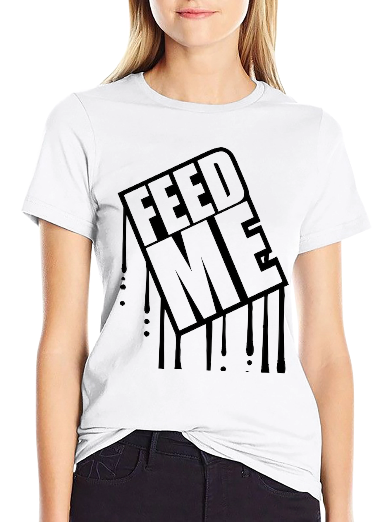 Feed Me Graphic Tee - Modern Black T-Shirt