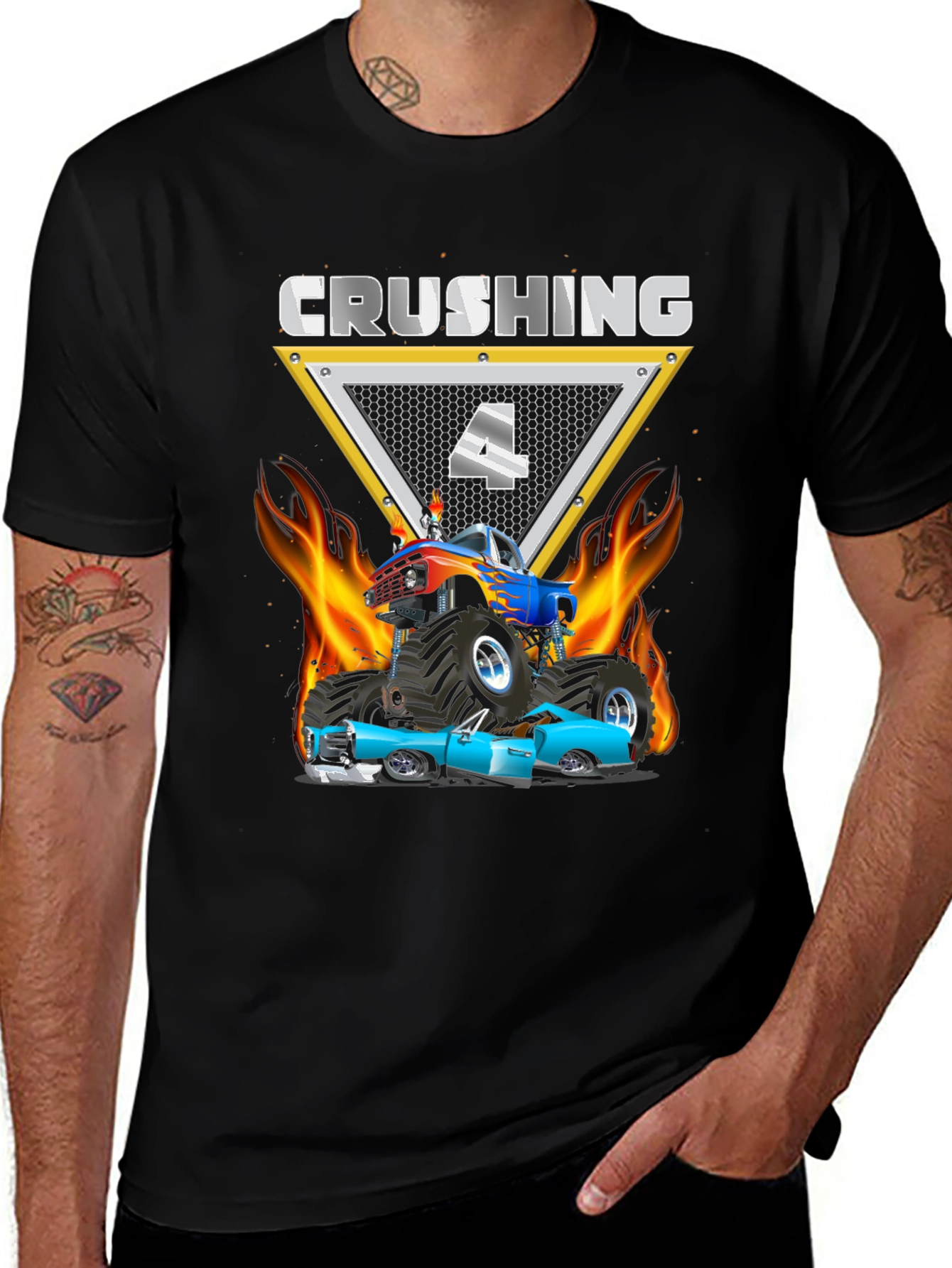 Crushing Birthday T-Shirt for 4 Year Old Boys