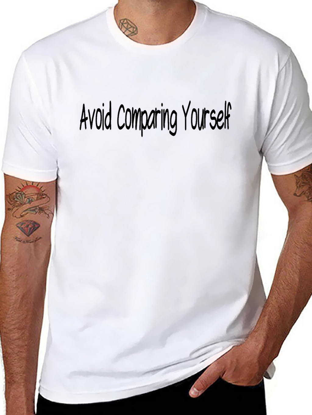 Motivational Black T-Shirt: Avoid Comparing Yourself