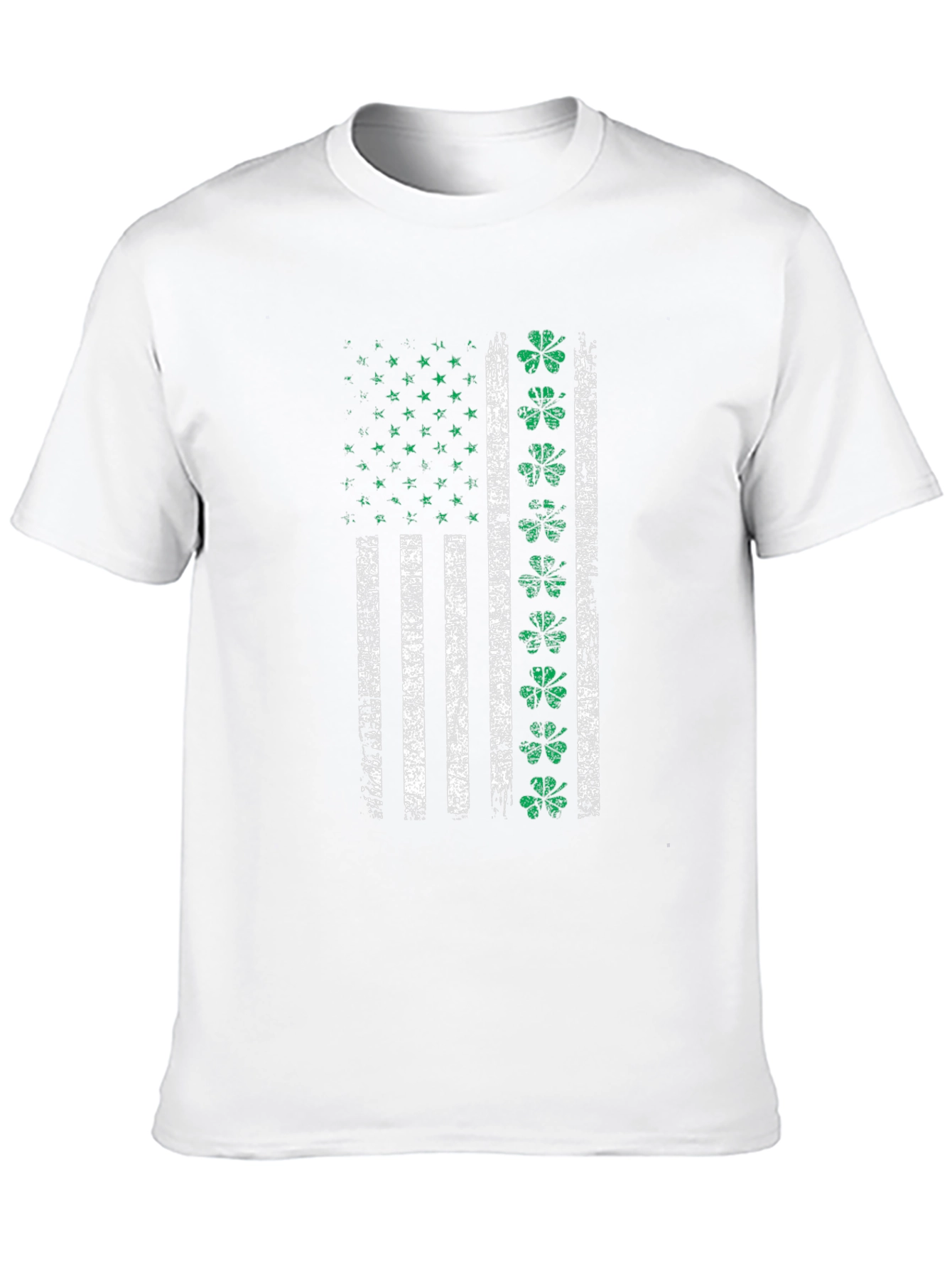 Distressed Irish American Flag Graphic T-Shirt
