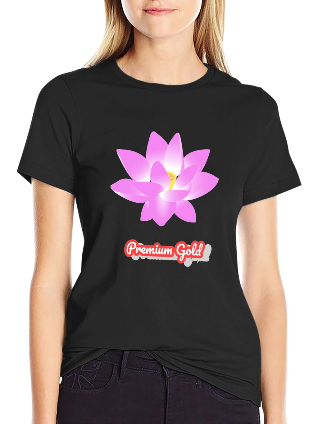 Premium Gold Lotus T-Shirt