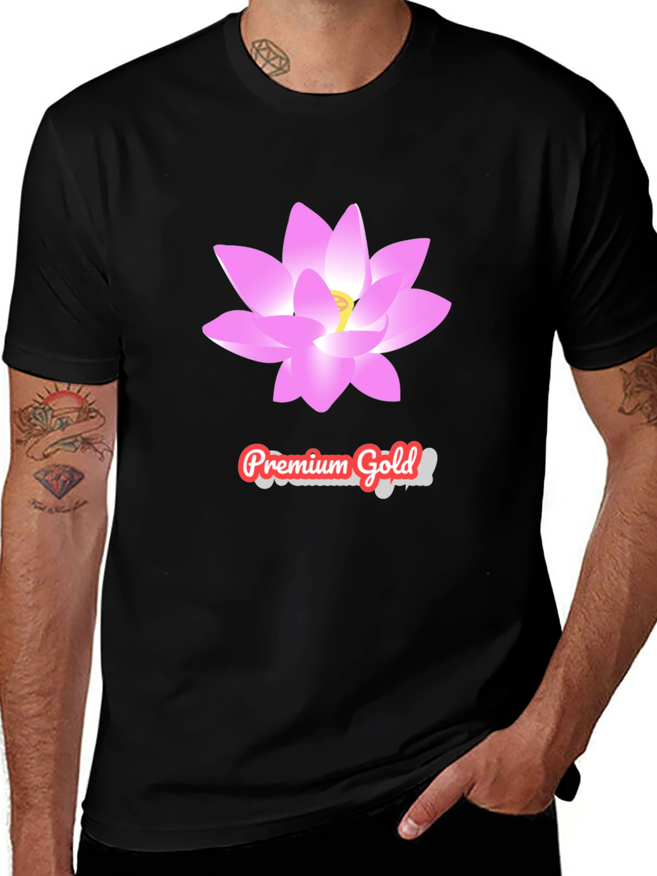 Premium Gold Lotus T-Shirt
