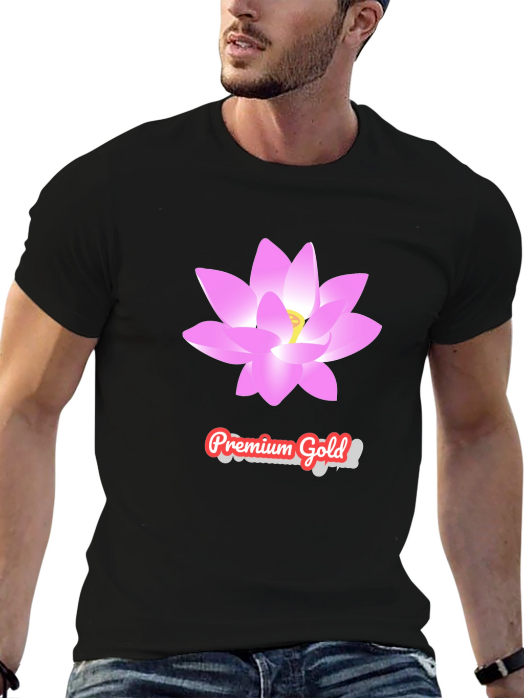 Premium Gold Lotus T-Shirt