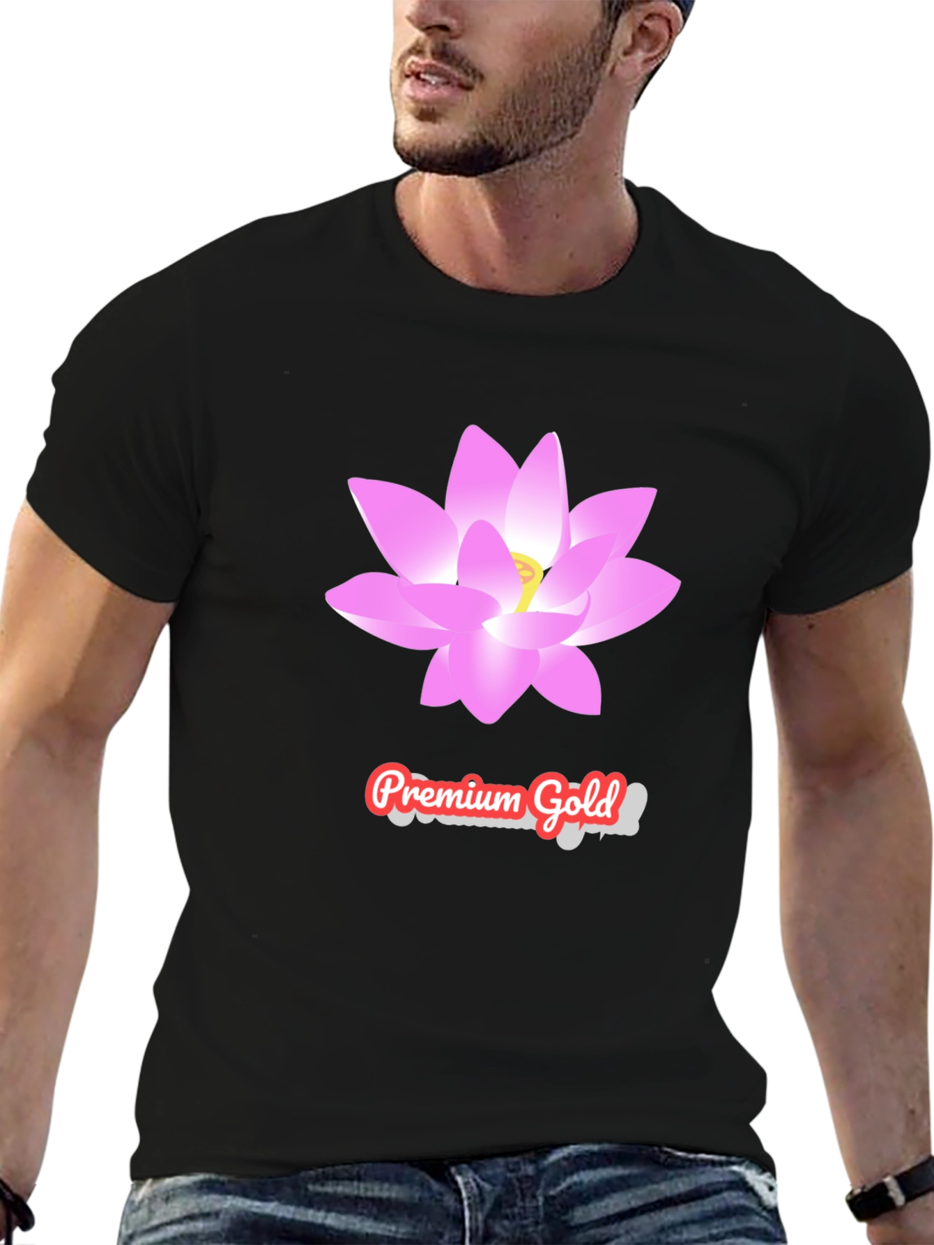 Premium Gold Lotus T-Shirt